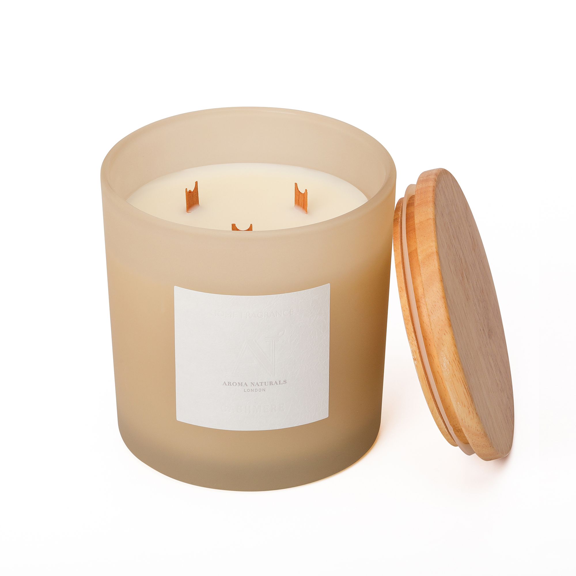 Aroma Naturals Frosted Decadence Glass Candle - Cashmere Scent image 2