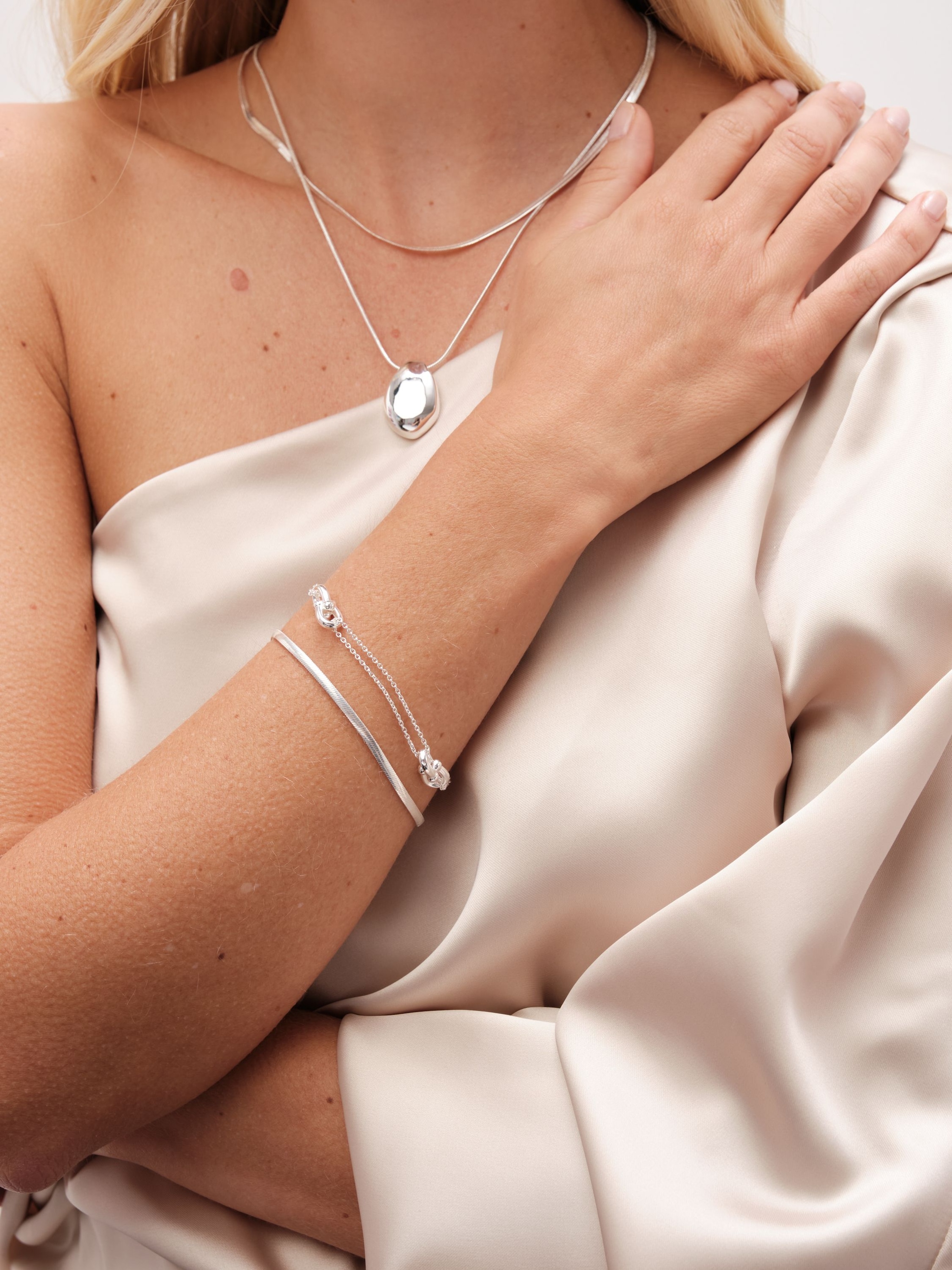 Simply Silver Sterling Silver 925 Fine Flat Snake Chain Bracelet image 3