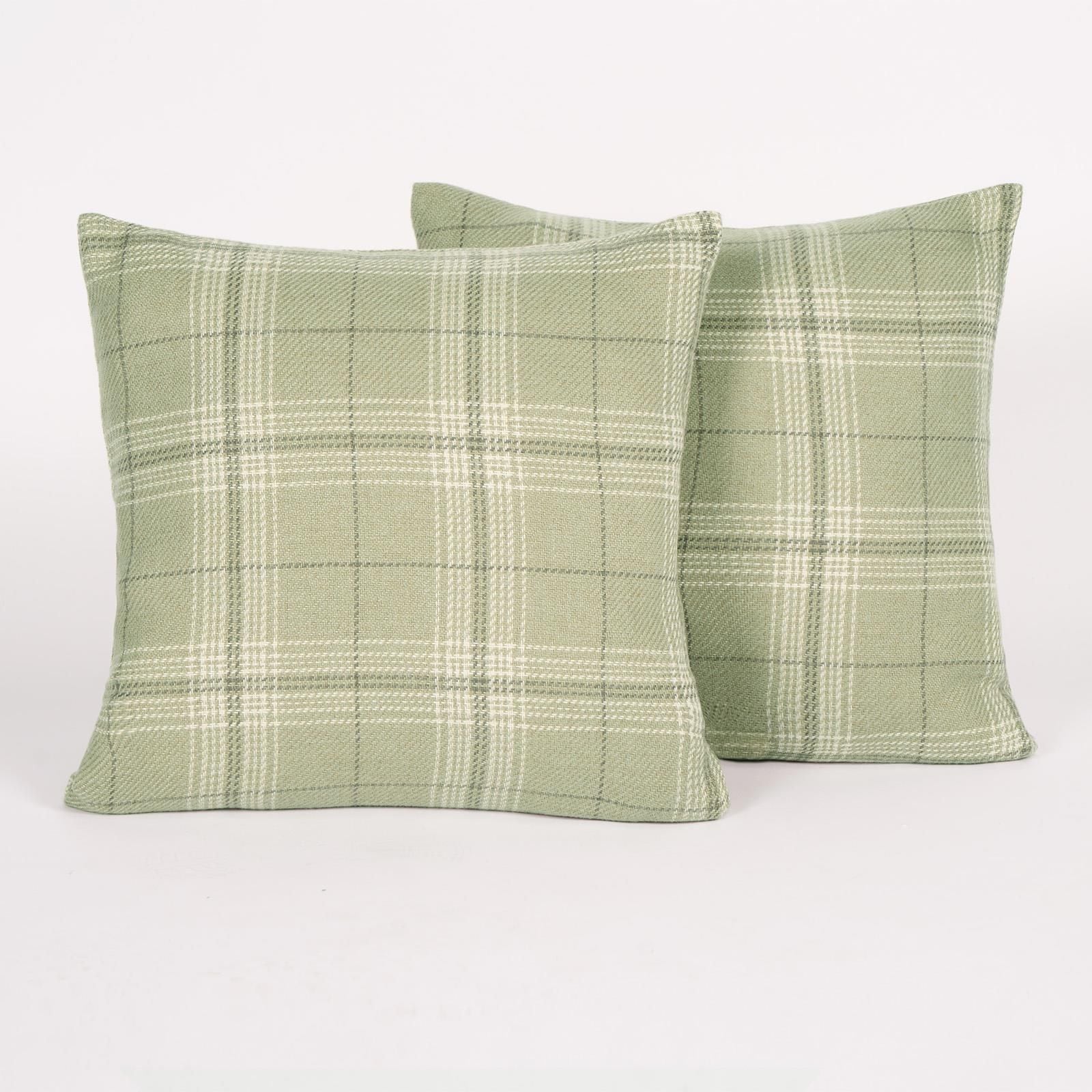 OHS 2 Pack Woven Check Filled Cushions Printed Soft image 5