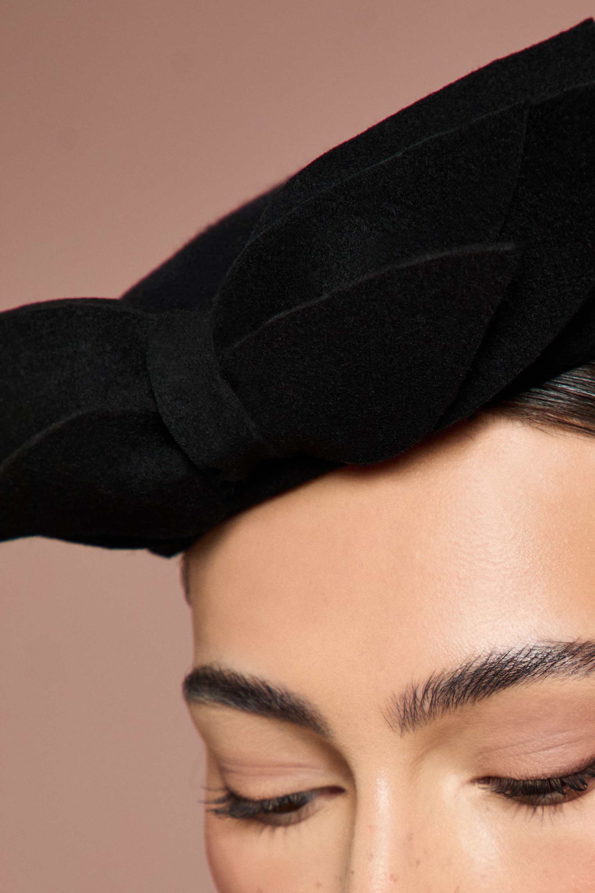 Coast Lisa Tan Black Felt Pillbox Hat With Bow Detail Black image 3