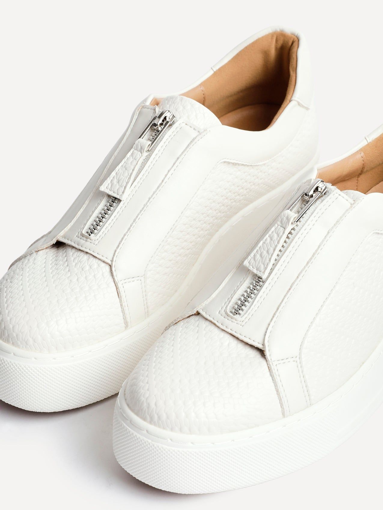Linzi Piper White Faux Leather Platform Trainer image 4