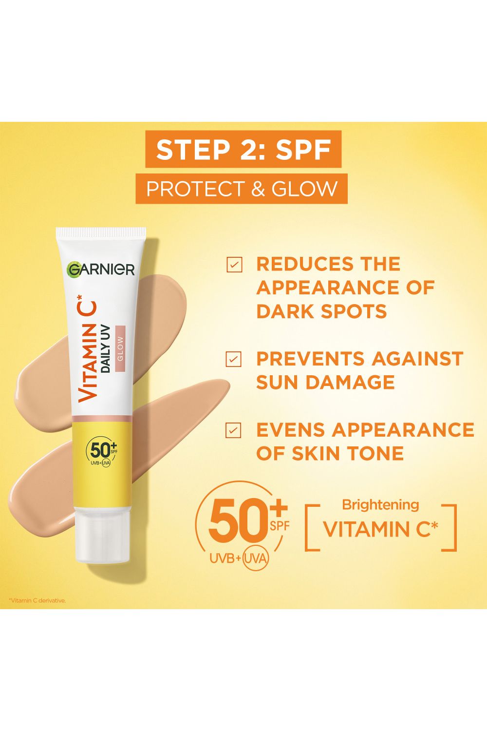 Garnier Vitamin C* Brightening Routine - Serum + Daily UV Glow Fluid Multi image 5