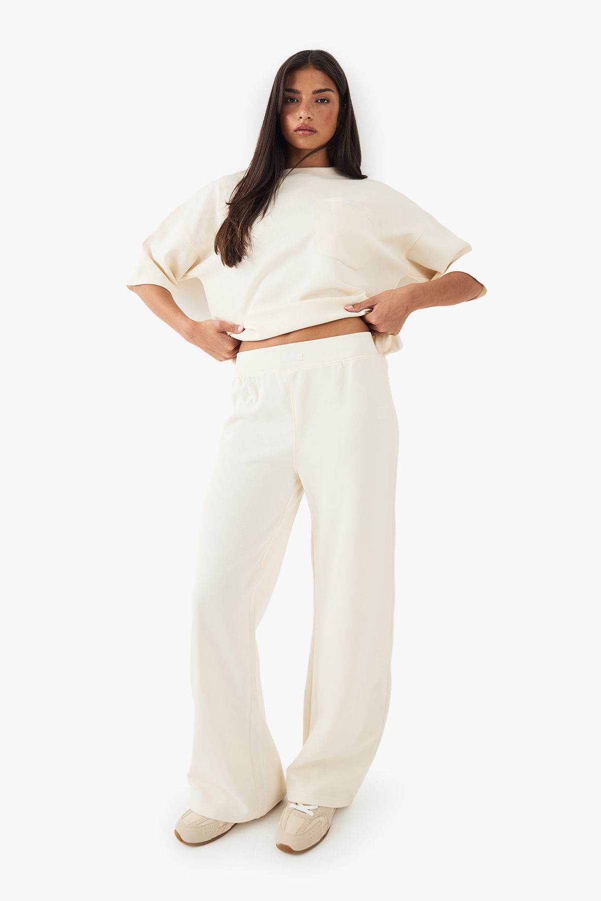 DSGN Studio DSGN Studio Heavy Weight Interlock Straight Leg Jogger Cream image 2