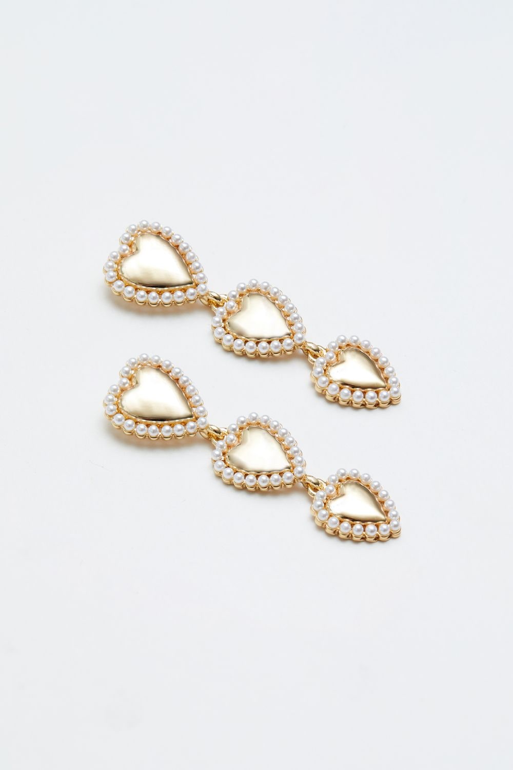 Jon Richard Gold Plated Polished And Pearl Heart Earrings image 2