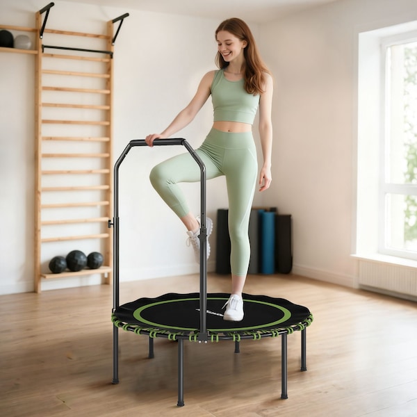 SPORTNOW 40'' Foldable Fitness Trampoline Rebounder with Handle