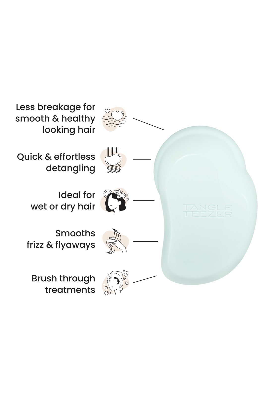 Tangle Teezer Original Straight to Curly Brush Ice Blue image 4