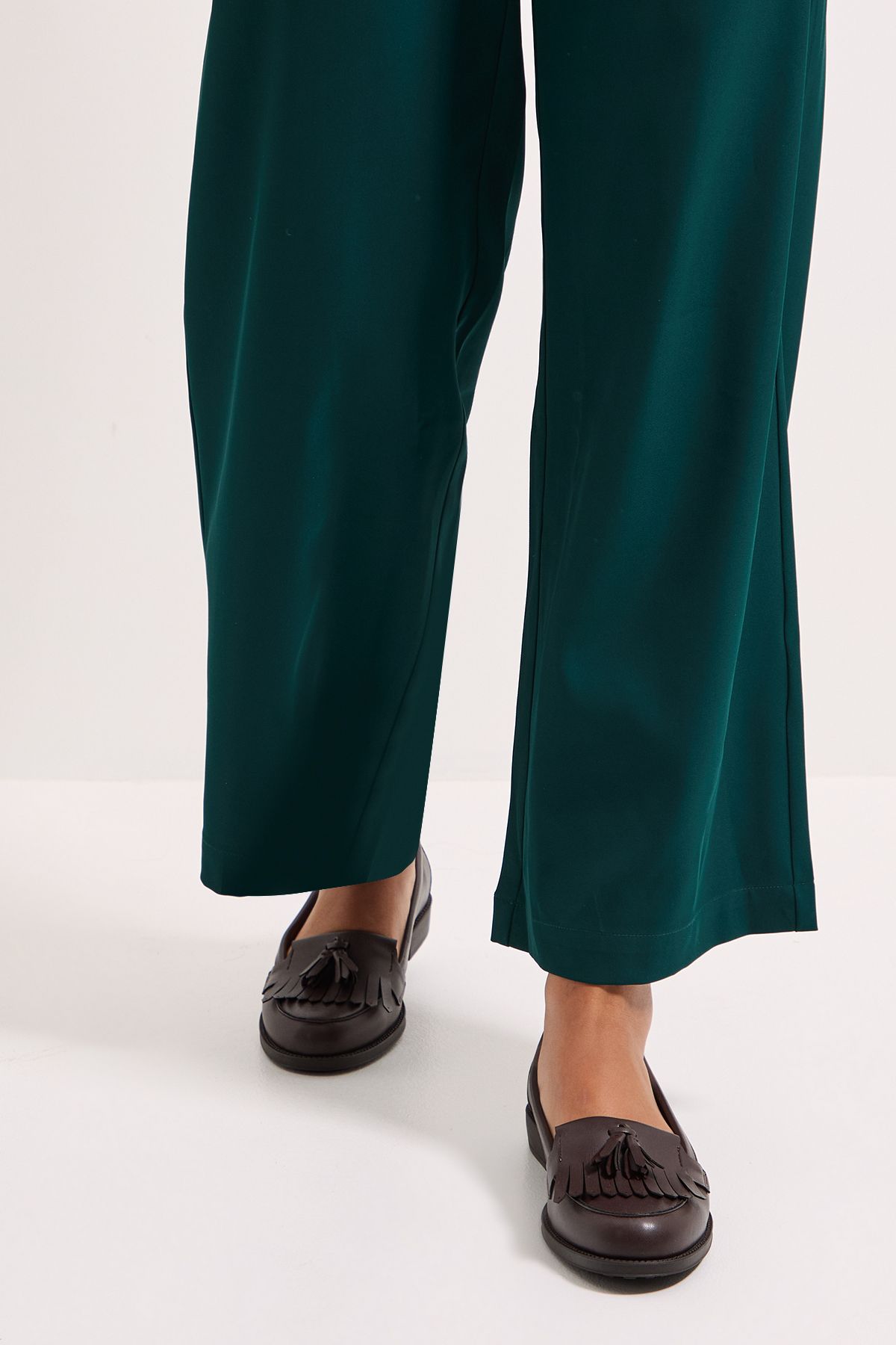 Dorothy Perkins Wide Fit Leigh Fringe Loafers Brown image 3