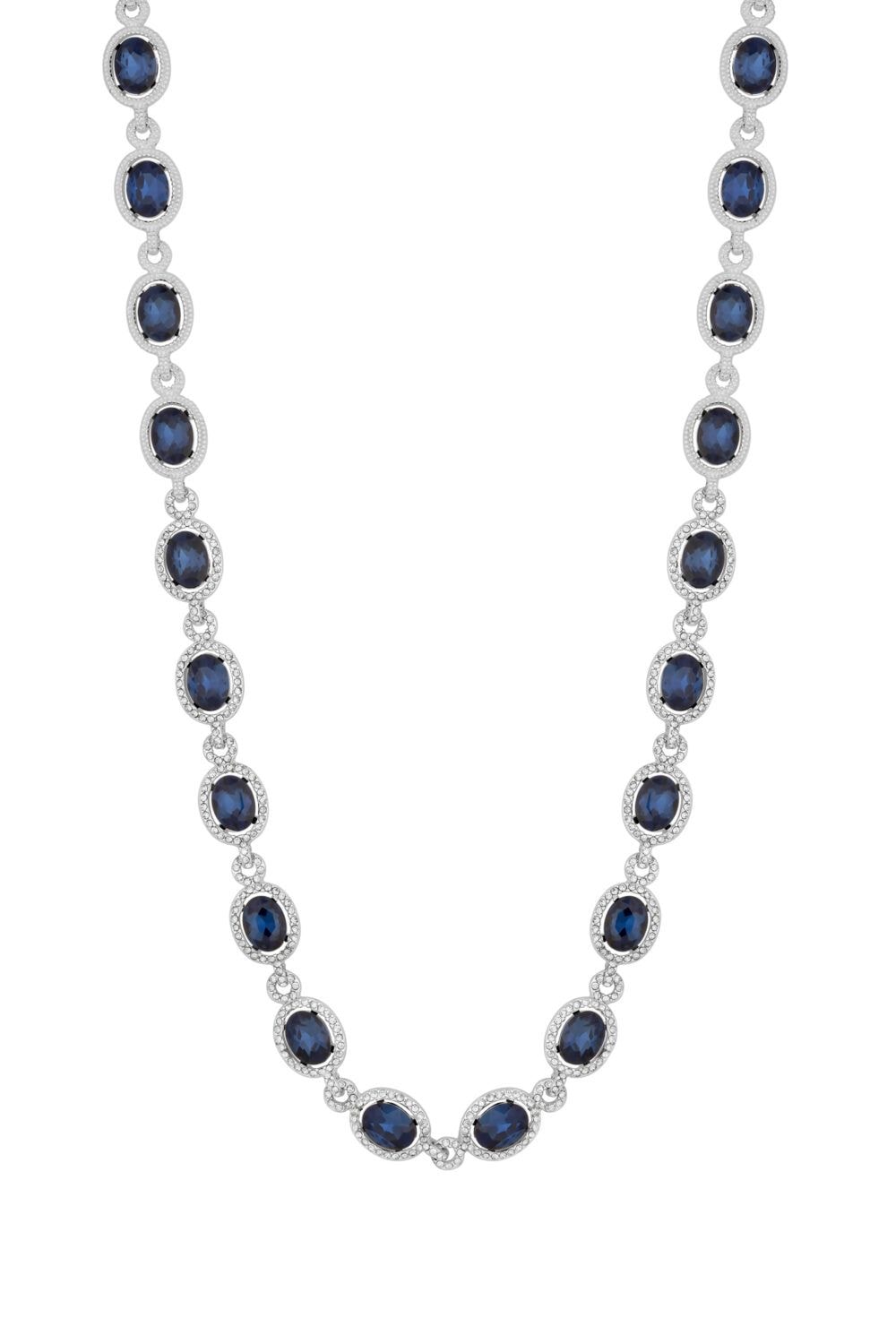 Jon Richard Jon Richard Silver Plated Blue Halo Necklace
