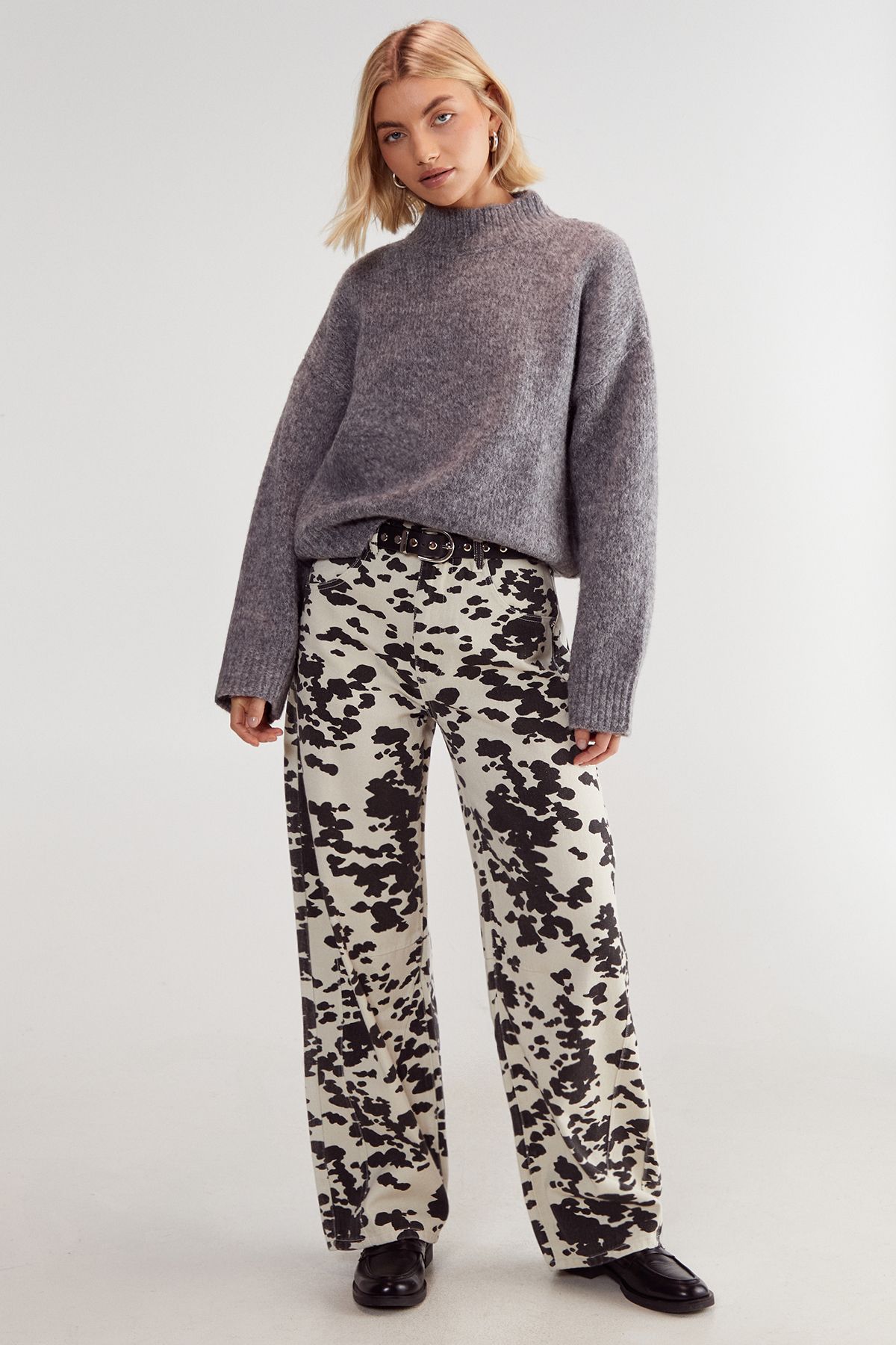 NastyGal Turtleneck Jumper Grey image 2