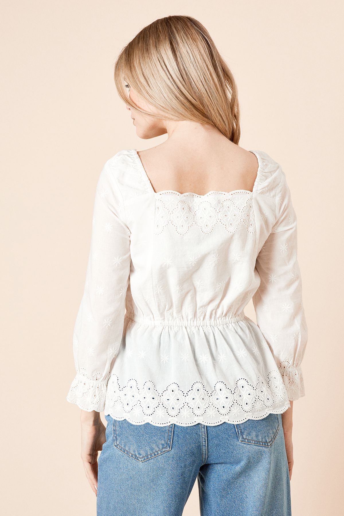 Dorothy Perkins Embroidered Long Sleeve Blouse White image 4