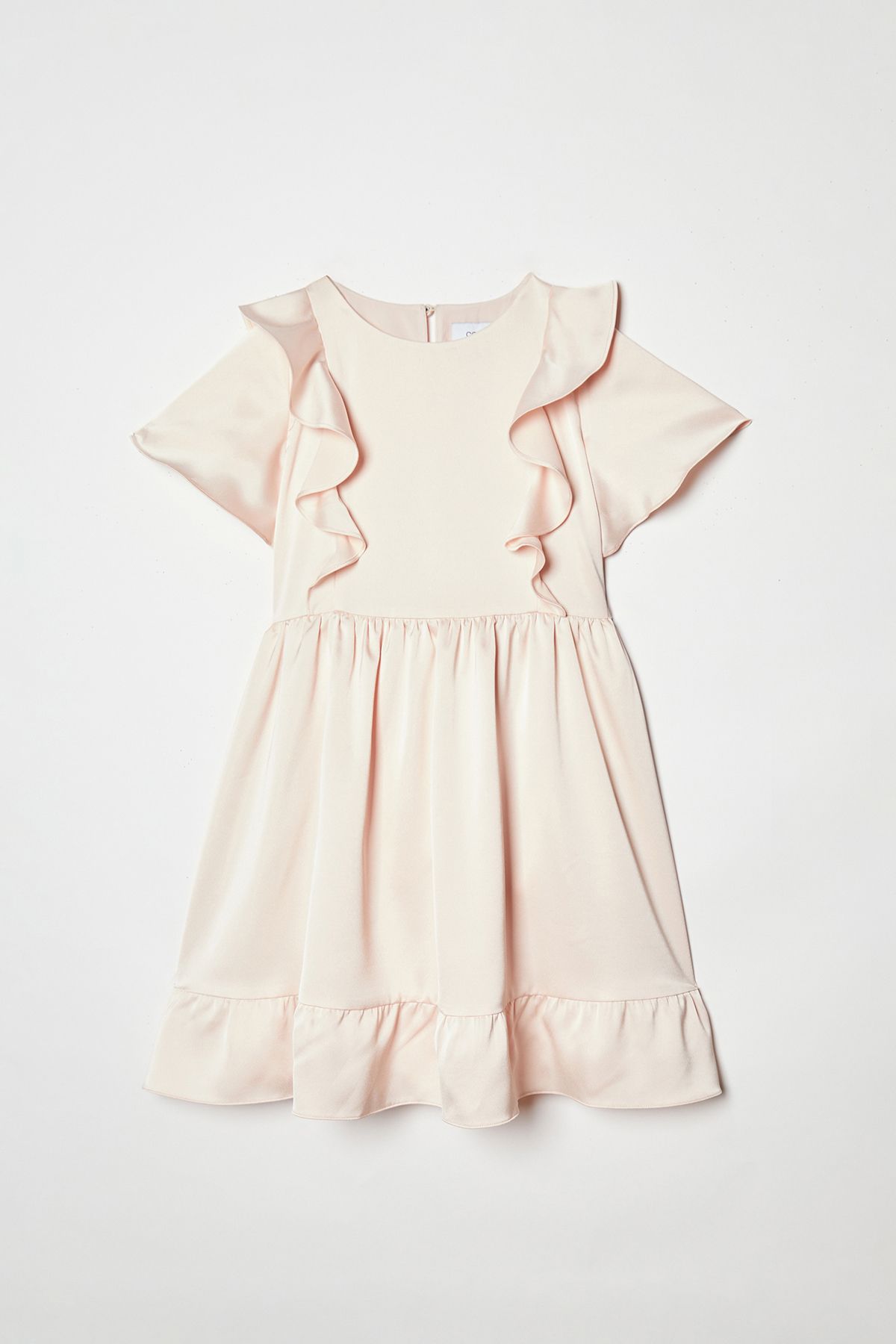 Coast Girls Ruffle Satin Back Crepe Dress Blush image 5