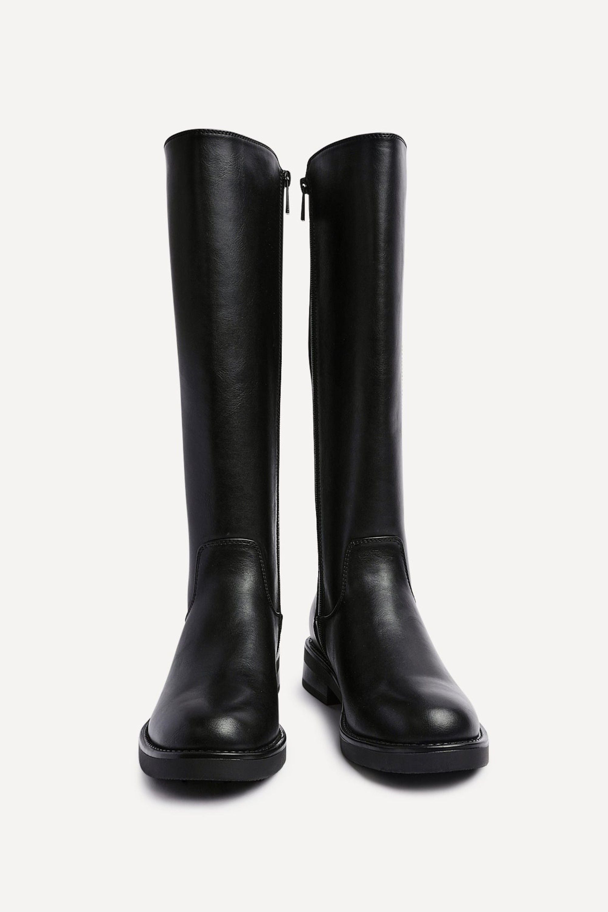 Linzi League Black Faux Leather High Leg Boot image 3