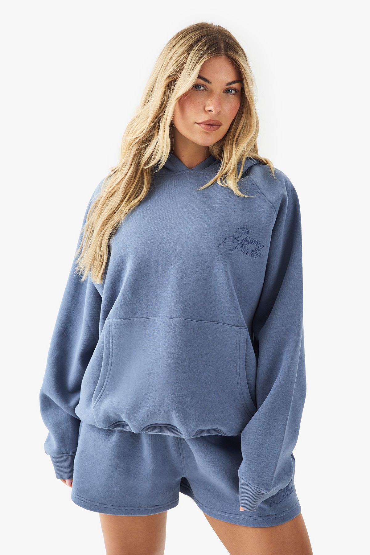 DSGN Studio DSGN Studio Script Oversized Hoodie Blue image 3