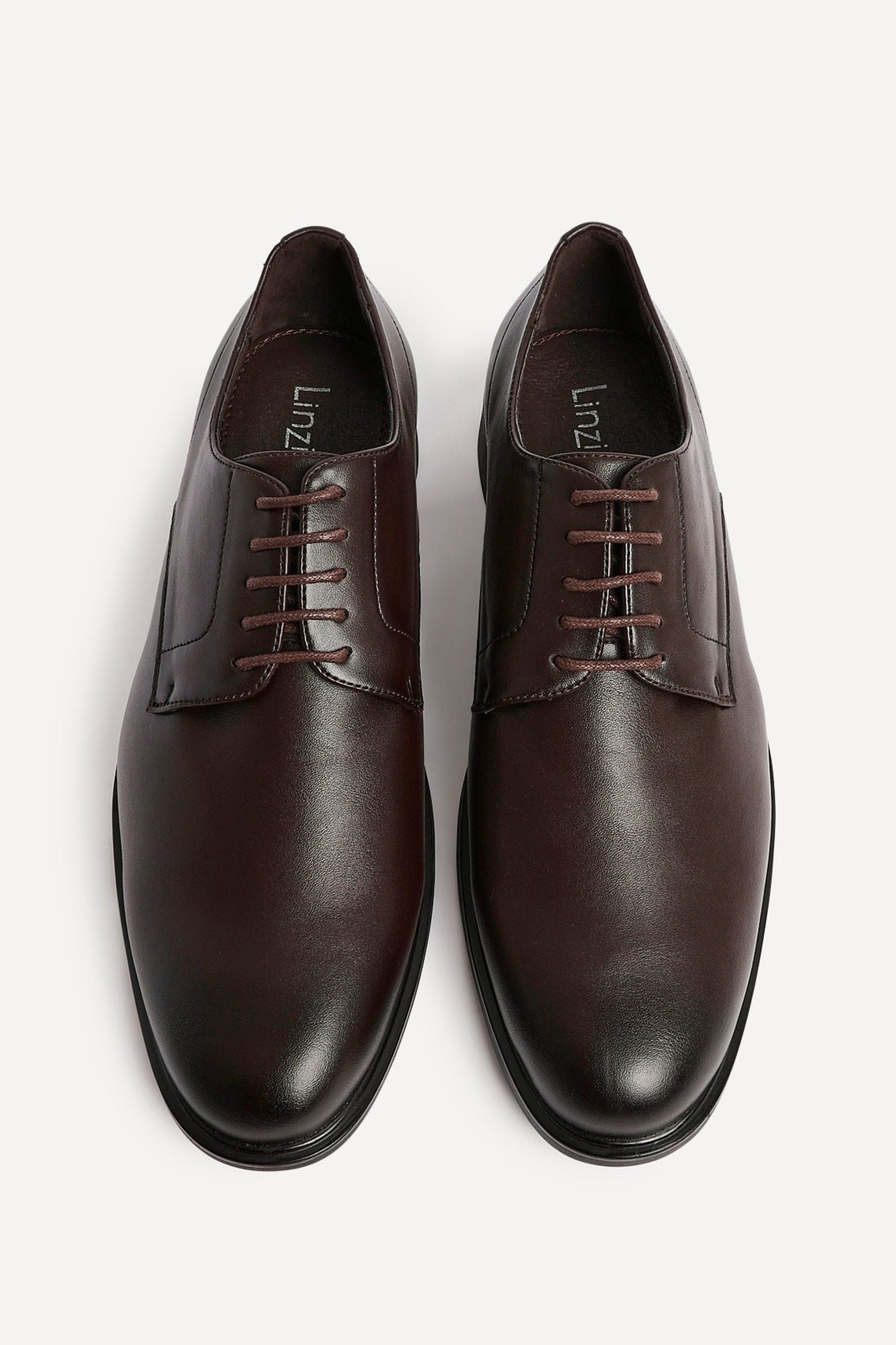 Linzi Angelo Mens Dark Brown Faux Leather Lace-Up Shoes image 4