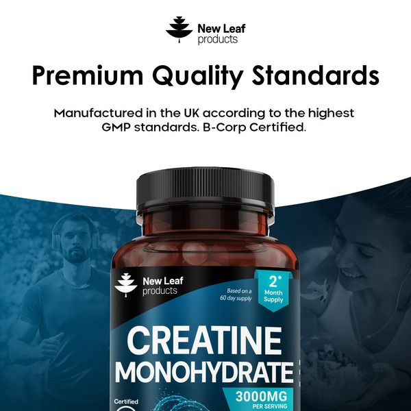 New leaf health Creatine Monohydrate Capsules 3000mg - Gym Workout Supplement image 5