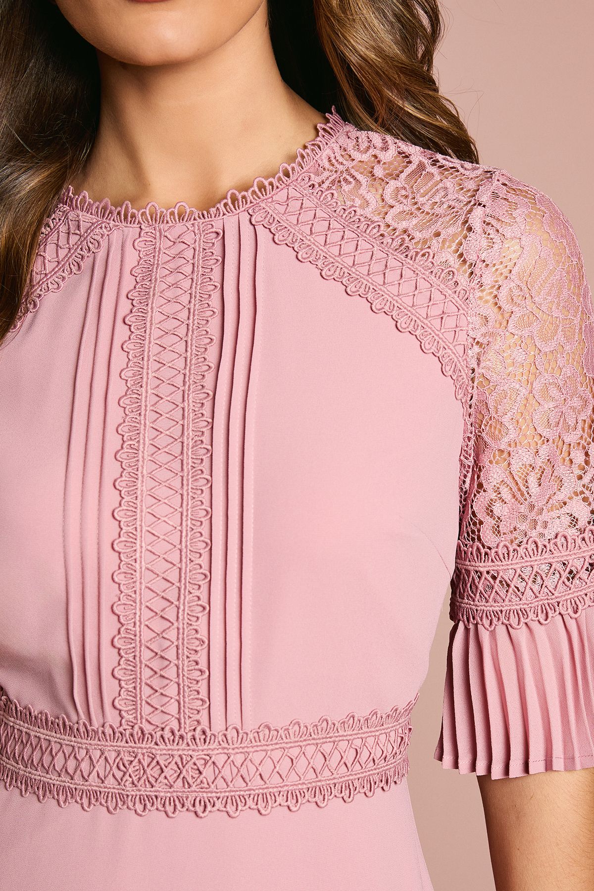 Coast Lace Insert Midi Dress Antique Rose image 5