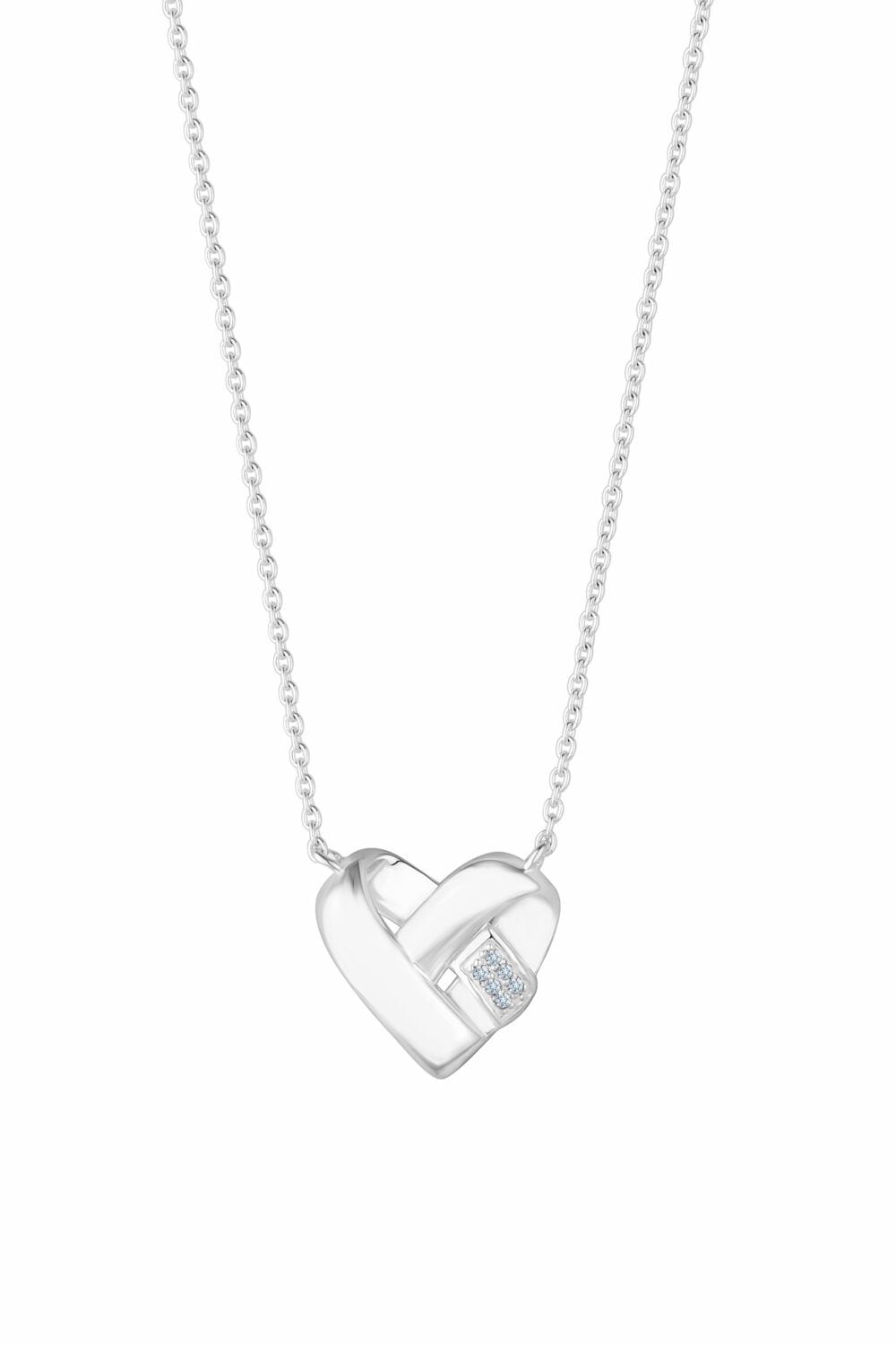Simply Silver Recycled Sterling Silver 925 Knotted Heart Pendant Necklace image 2