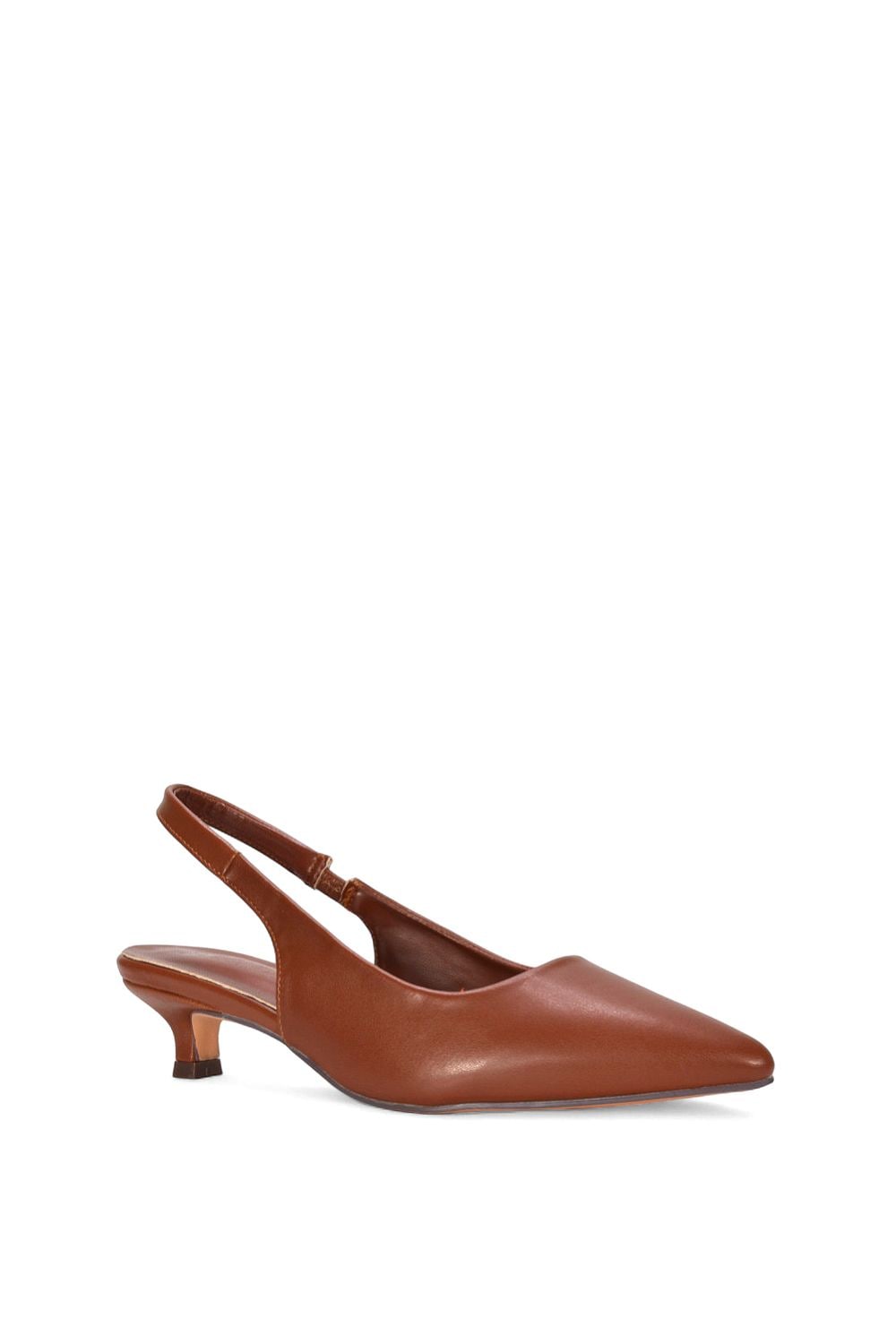 XY London 'Leila' Pointed Toe Low Kitten Heel Slingback Court Shoes image 2