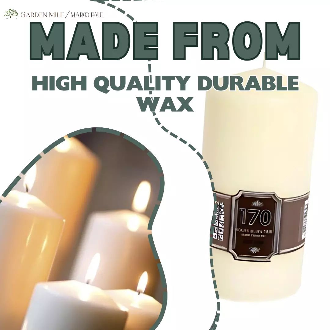 Marco Paul Ivory Large Pillar Candle Church Candle Unscented Candle 20cm image 6