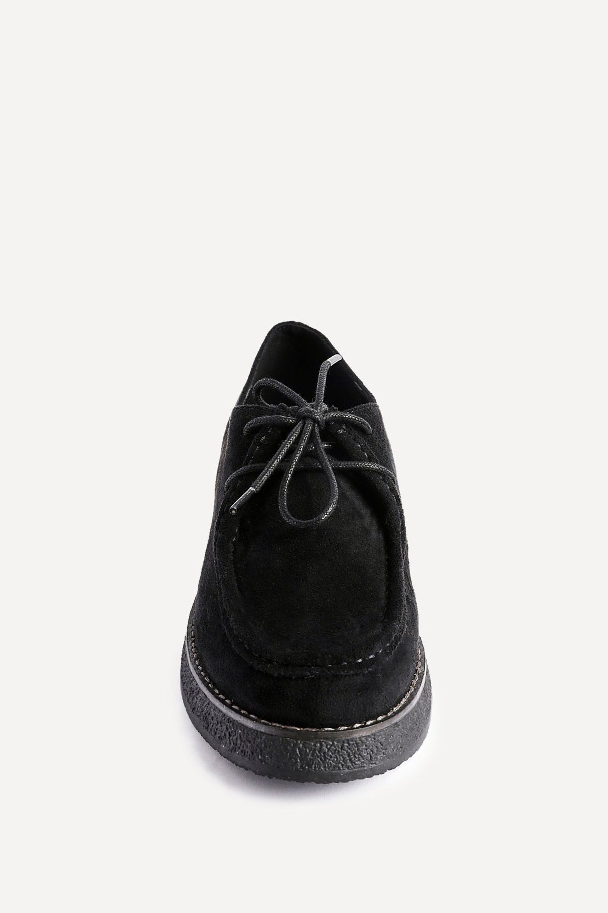 Linzi Perth Black Faux Suede Laced Chunky Loafer image 4
