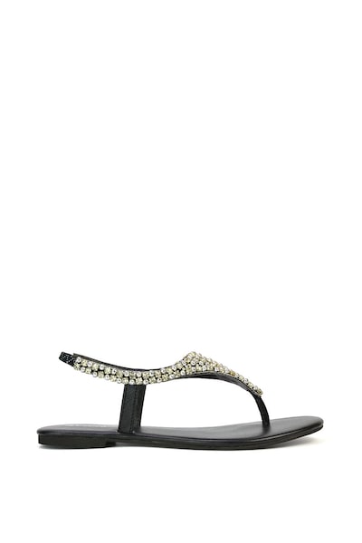 XY London 'Lauren' Embellished Toe Post Flat Sandals