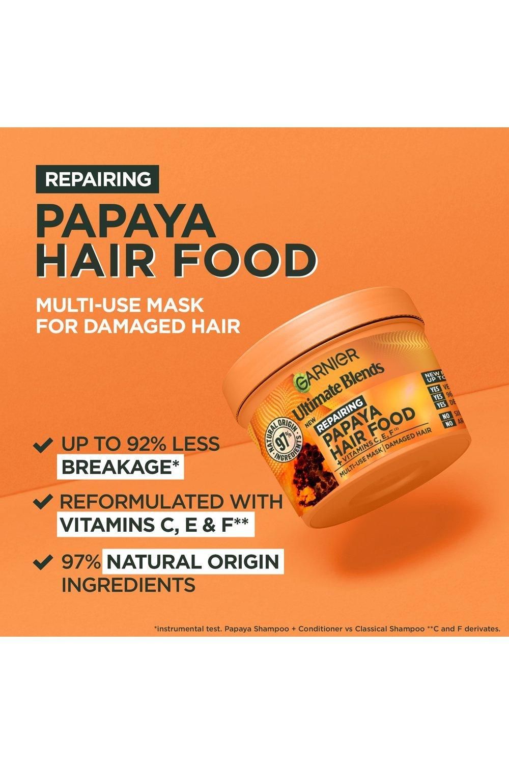 Garnier Ultimate Blends Hair Food Papaya 3-in-1 Hair Mask Treatment for Damaged Hair Multi image 3
