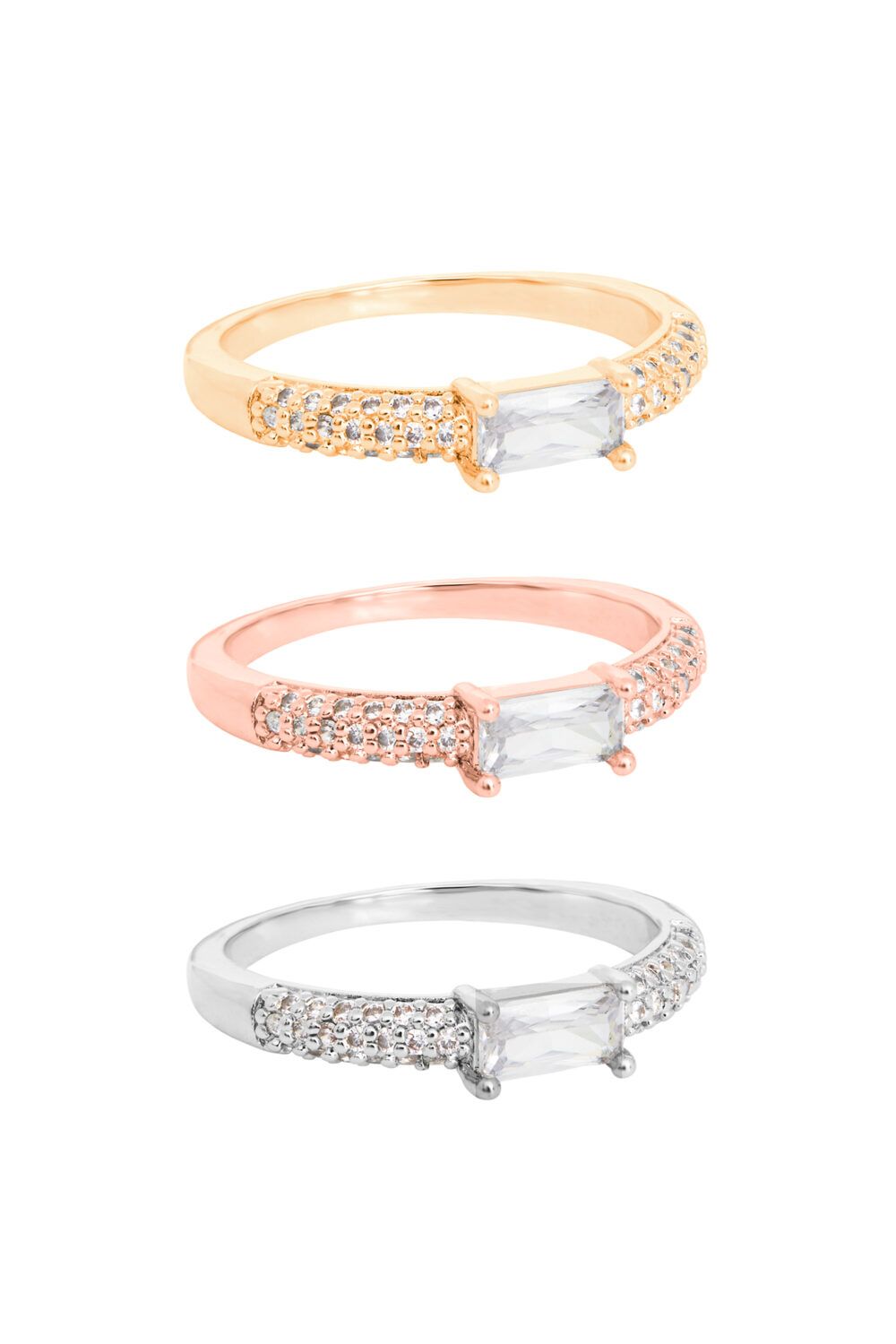 Jon Richard Mixed Plate Cubic Zirconia Centre Stone Ring