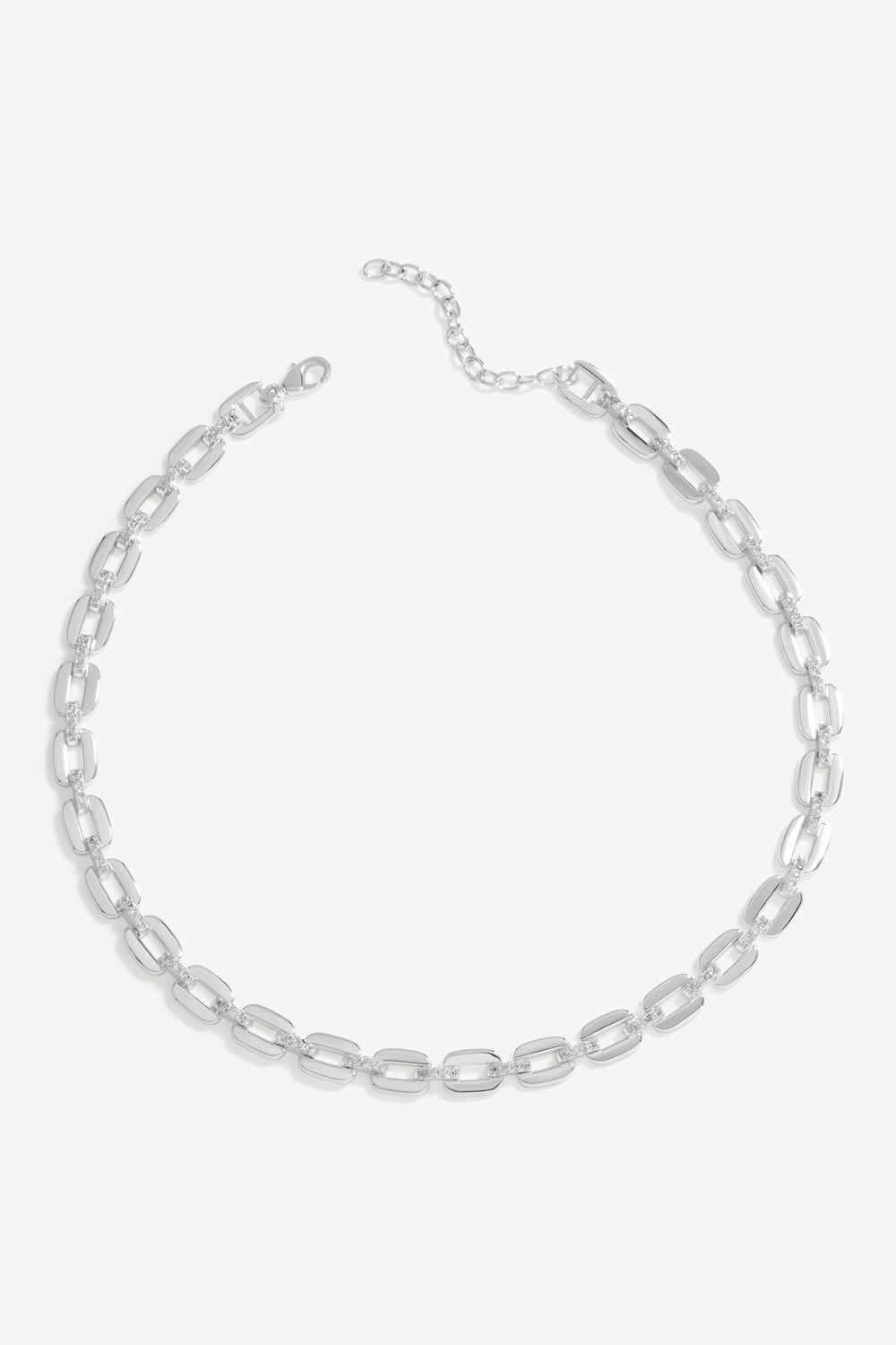 Inicio Inicio Silver Plated Cubic Zirconia Chain Necklace - Gift Pouch image 1