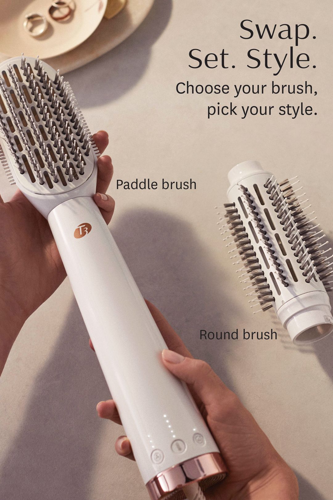 T3 AireBrush Duo Interchangeable Hot Air Blow Dry Brush Multi image 8