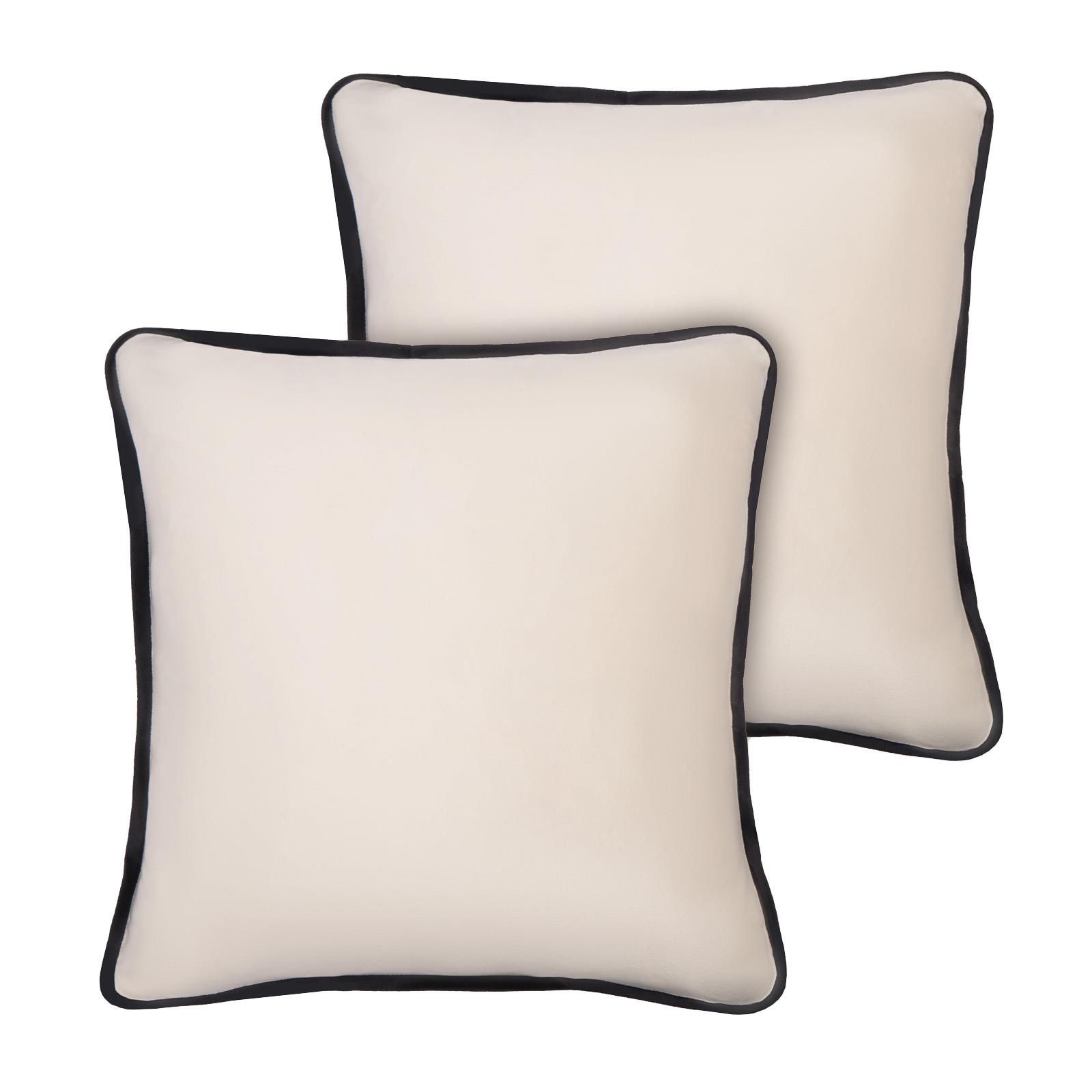OHS 2 Pack Matte Velvet Piped Cushion Covers Home Decor Set image 1