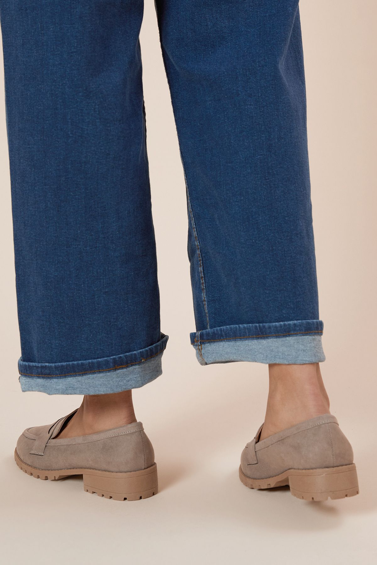 Dorothy Perkins Wide Fit Leoni Chunky Loafers Taupe image 2