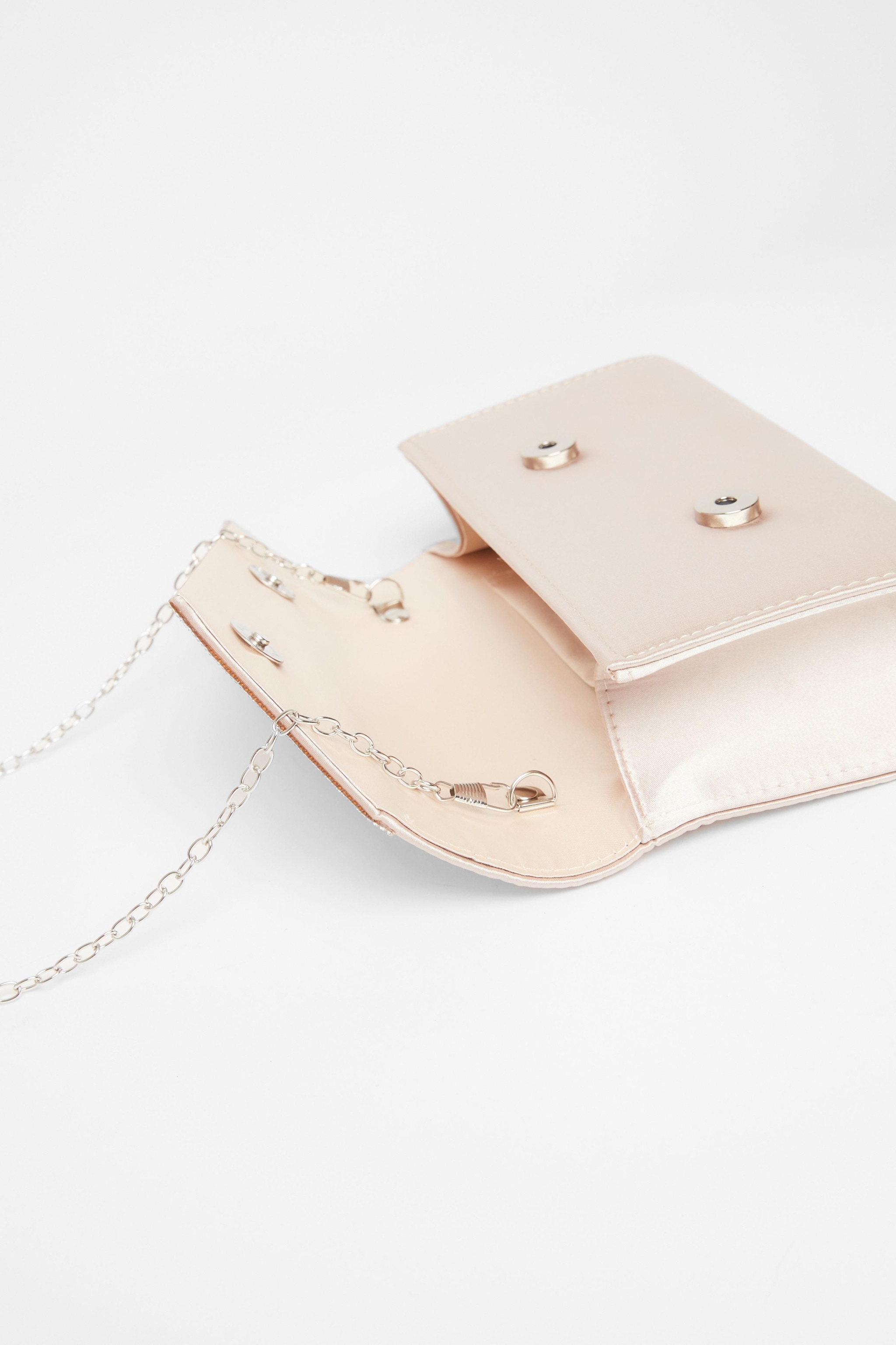 Quiz Off White Diamante Envelope Clutch image 2