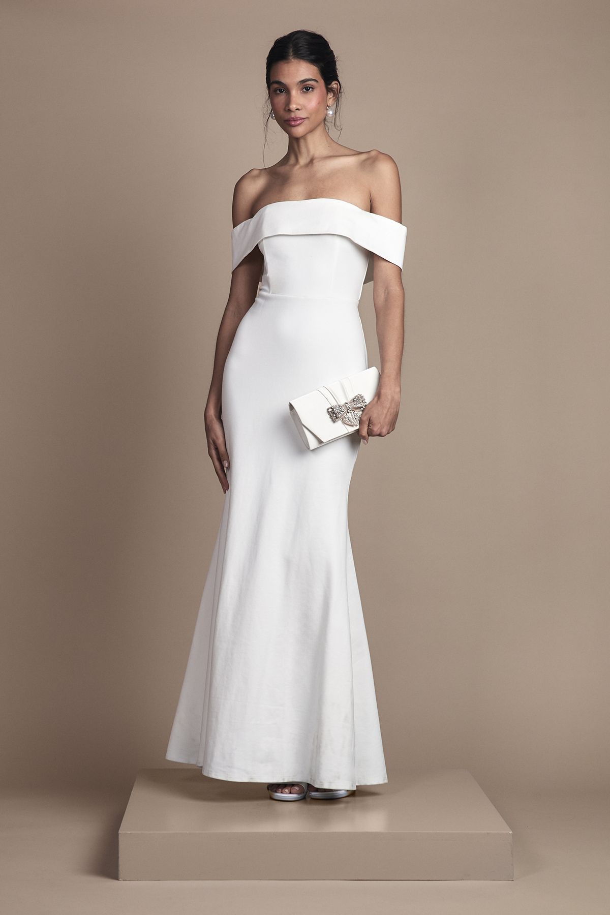 Coast Ponte Bardot Maxi Wedding Dress Ivory image 1