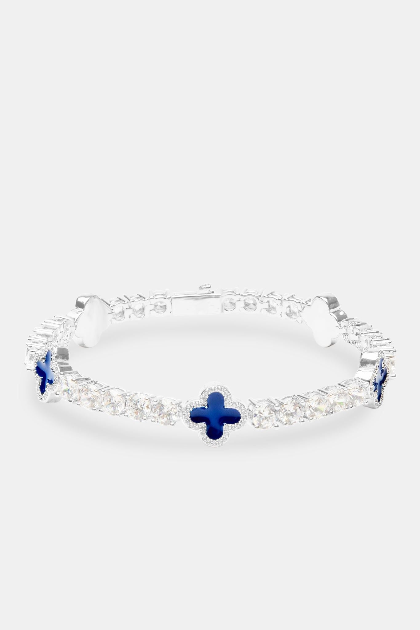 Cernucci Blue Motif Tennis Bracelet - White 5mm image 2