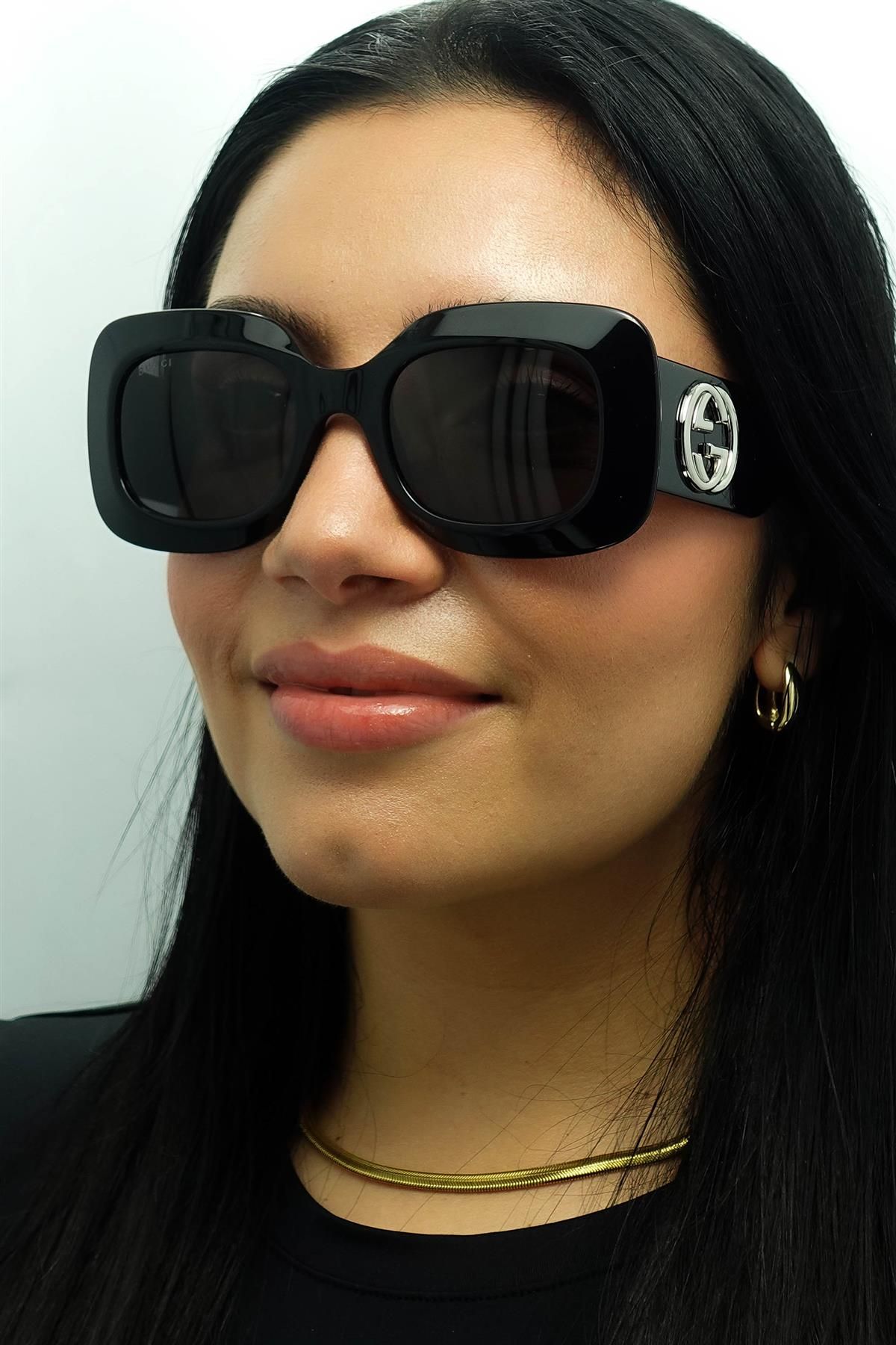 Gucci Square Black with Silver Grey GG1695S image 5