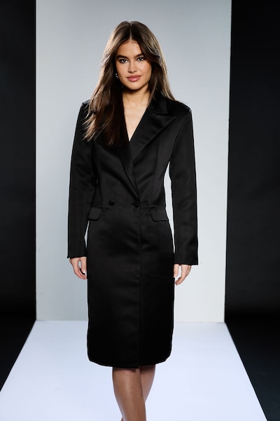 RUNWAY 1.8.1.8 Runway 1.8.1.8 Satin Double Breasted Blazer Dress Black