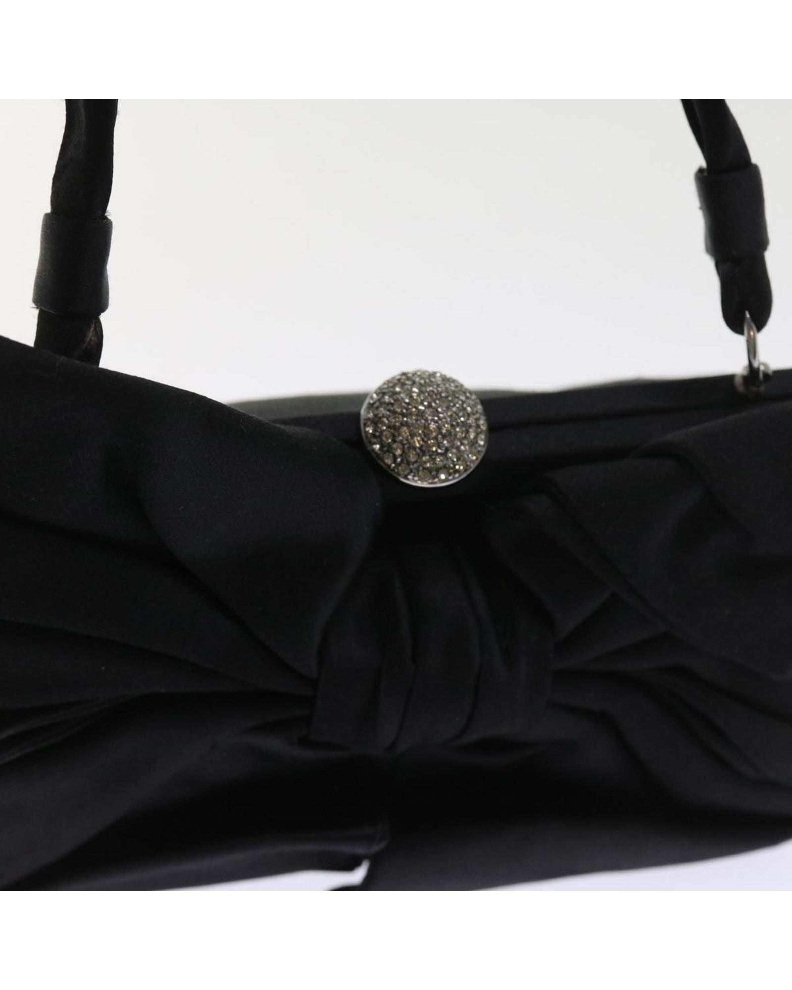 Valentino Preloved Bow Detail Handbag Black Satin Wo image 10