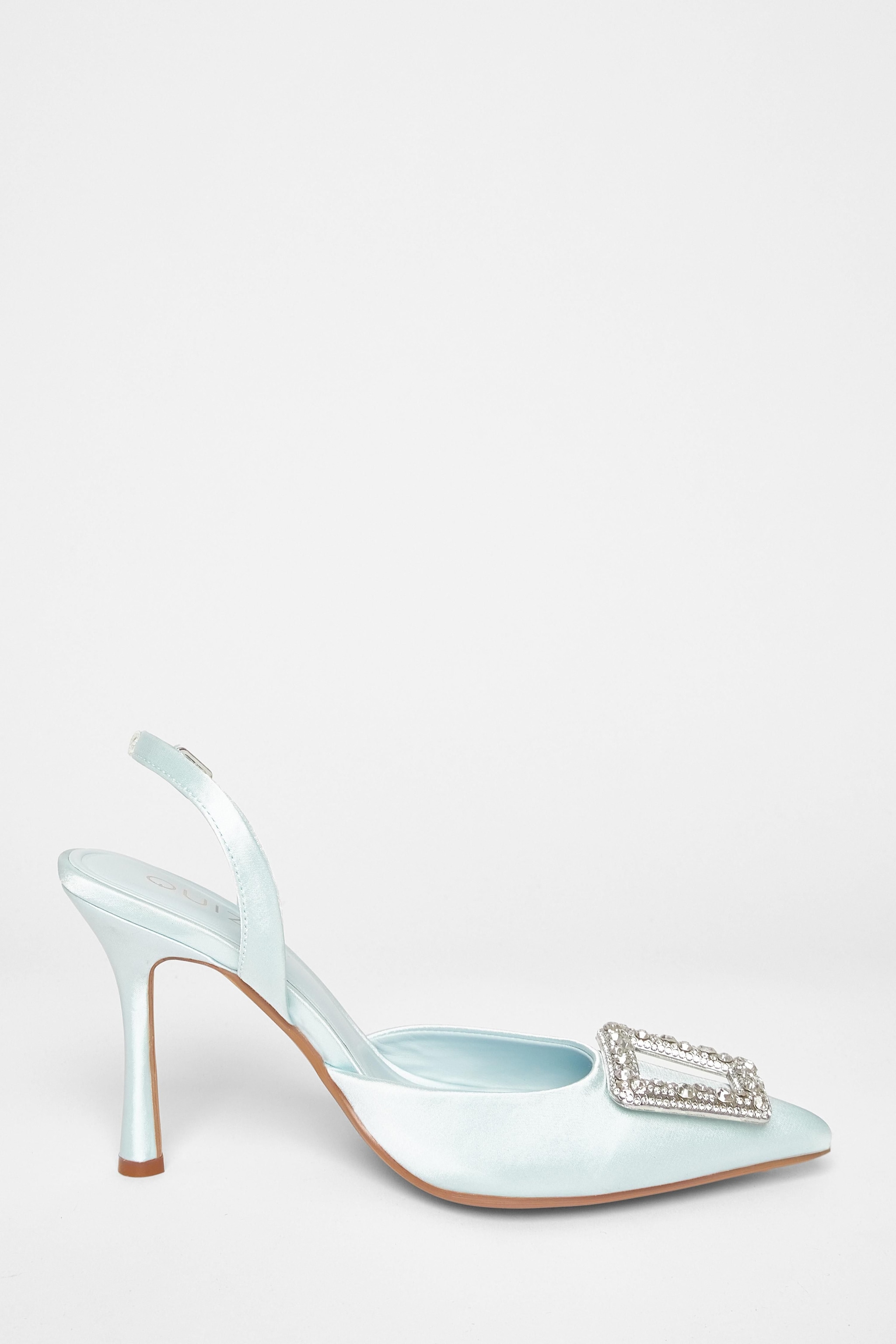 Quiz Light Blue Bridal Brooch Court Heels image 5