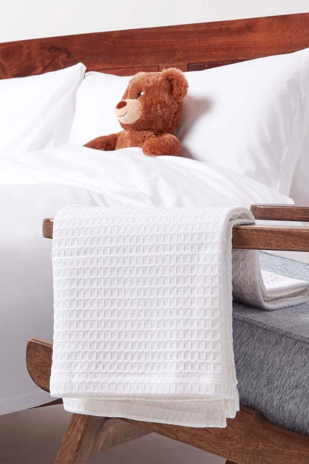 Homescapes Cotton Waffle Baby Blanket - Soft, Breathable & Skin-Friendly image 5