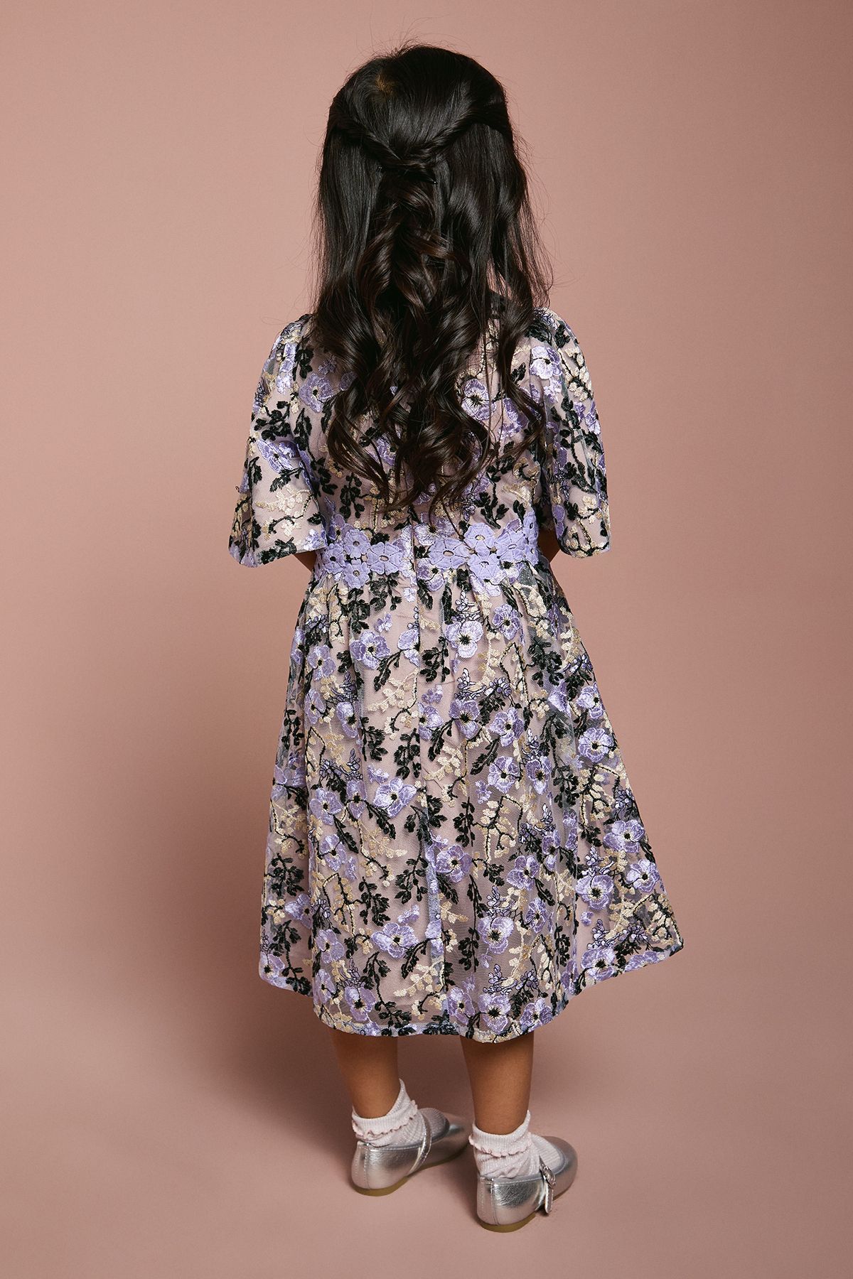 Coast Children's Embroidered Fluted Sleeve Dress Multi image 3