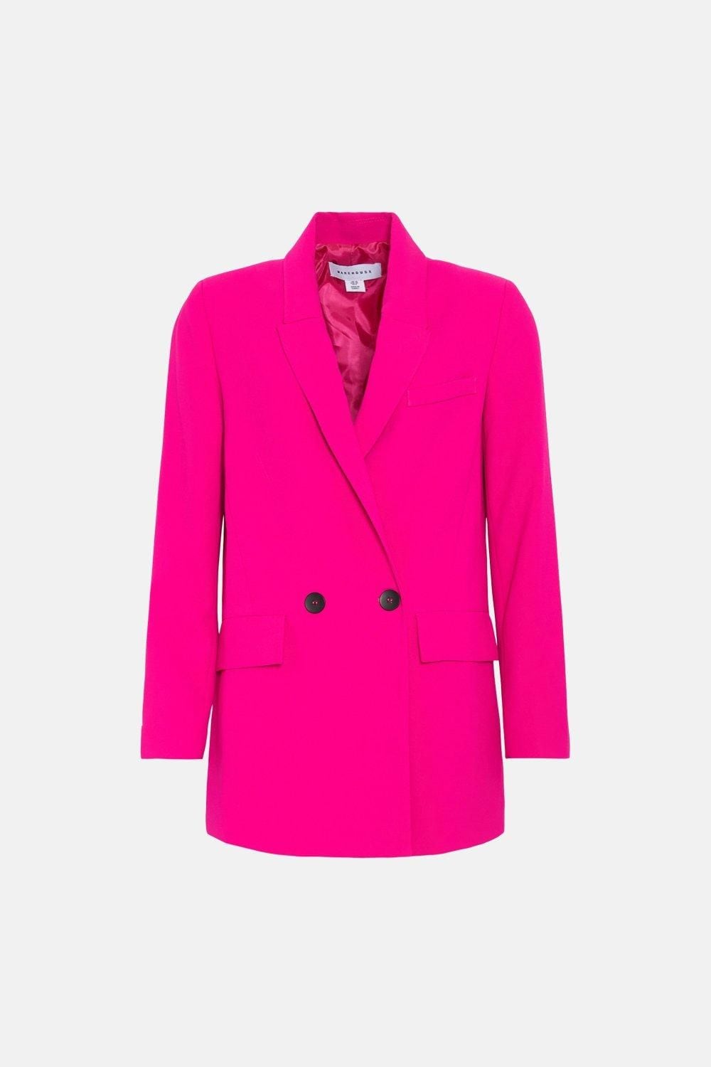 Warehouse Relaxed Double Breasted Blazer Pink image 4