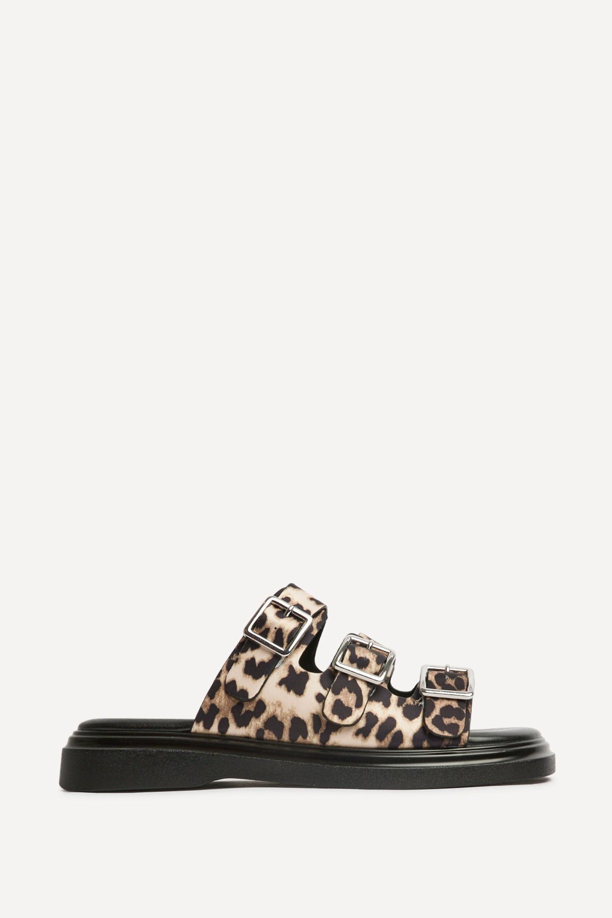 Linzi Satellite Leopard Print Flat Sandals