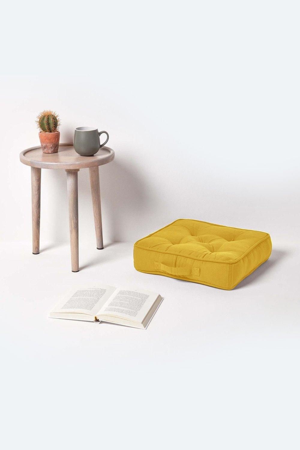 Homescapes Rajput Ribbed Cotton Floor Cushion image 2