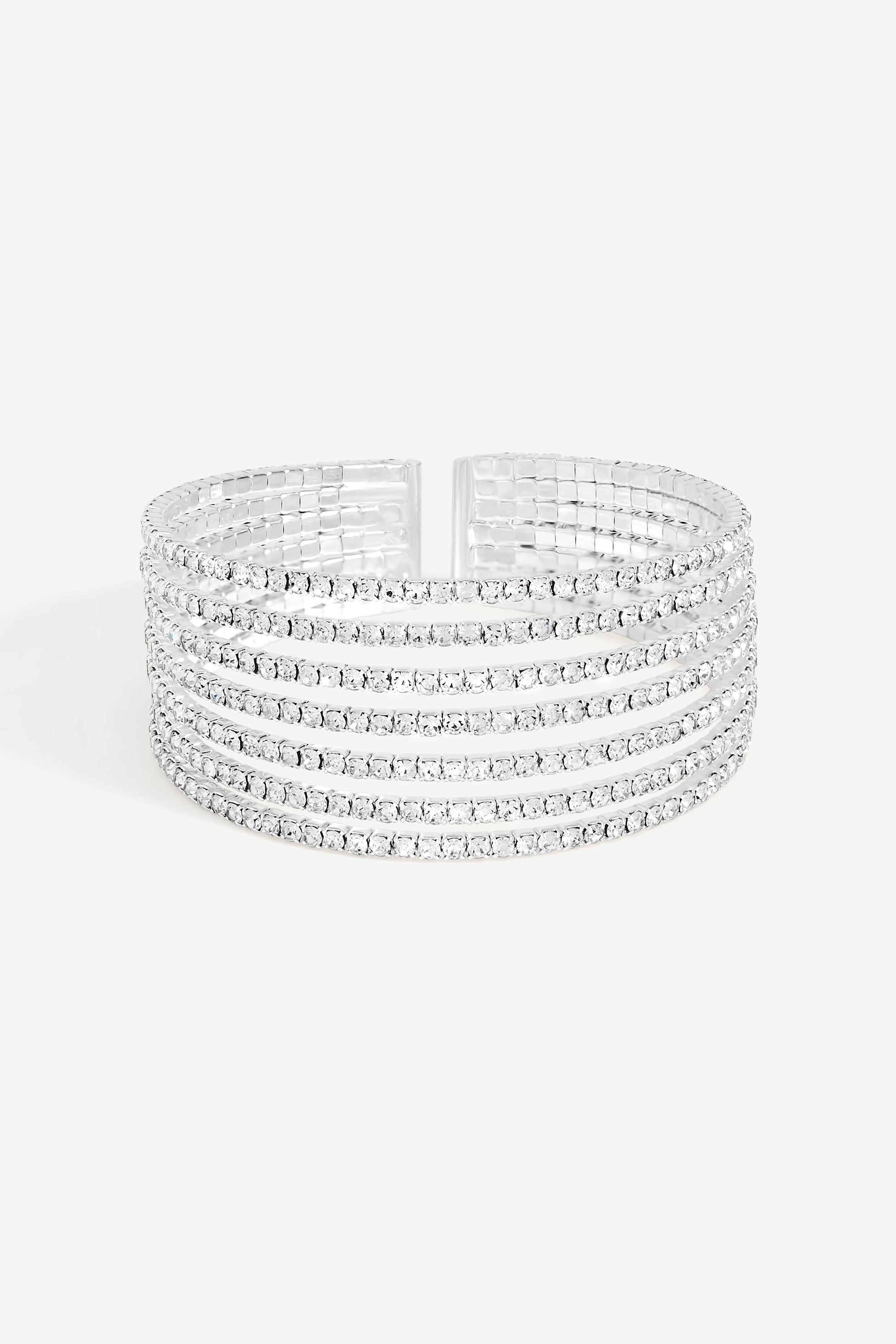 Jon Richard Silver Plated and Crystal Statement Cuff Bracelet image 1
