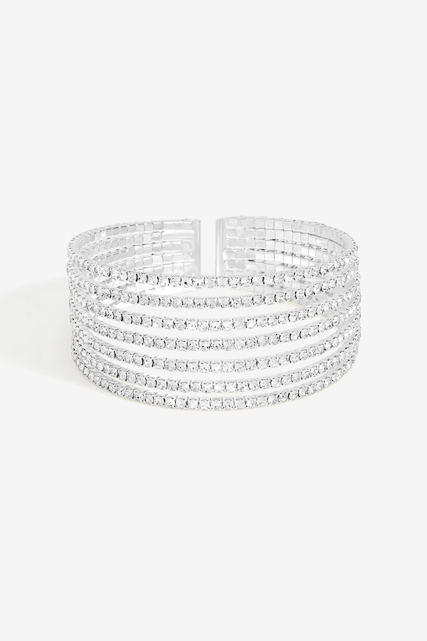 Jon Richard Silver Plated and Crystal Statement Cuff Bracelet