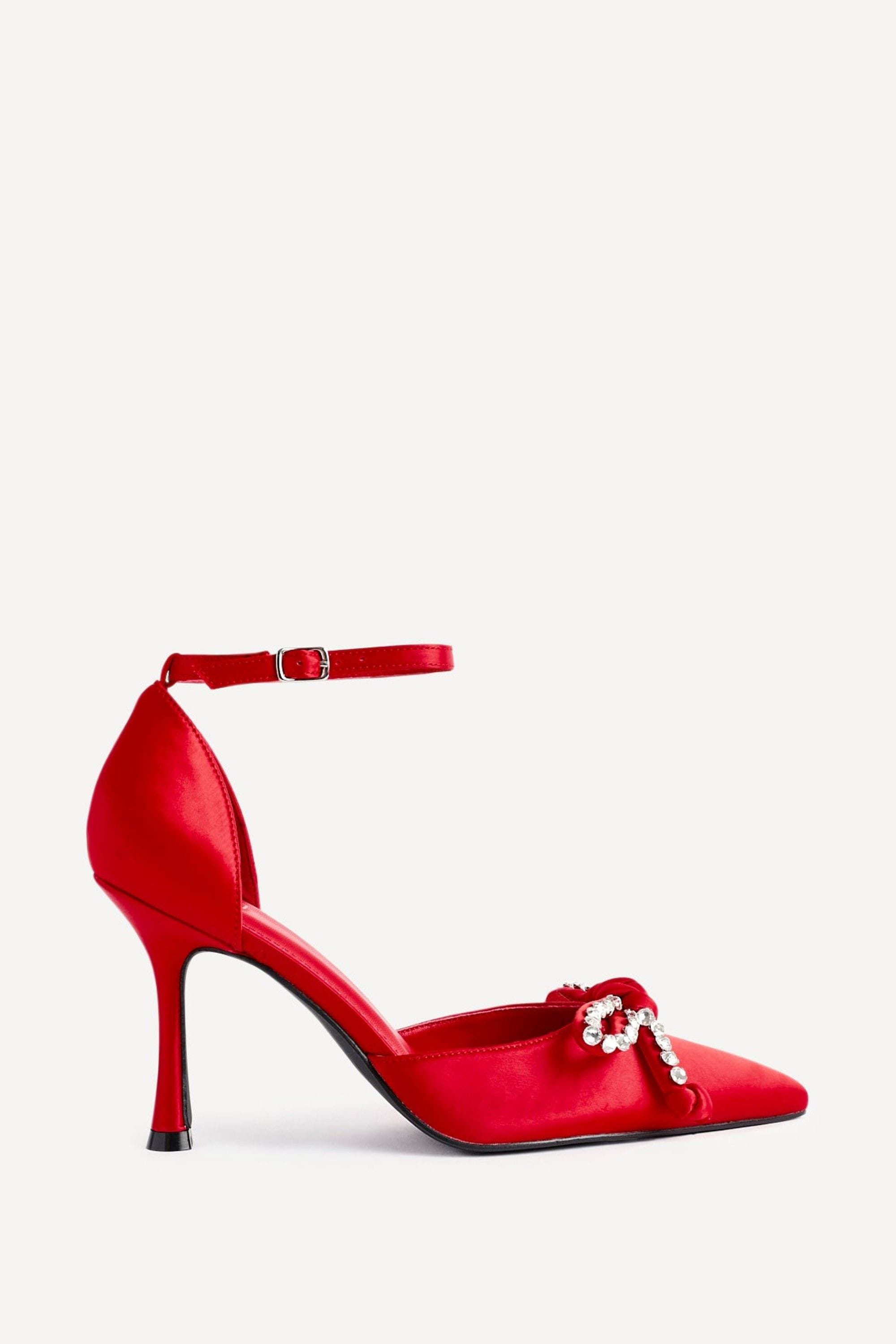 Linzi Glimpse Red Satin Court Heel image 1