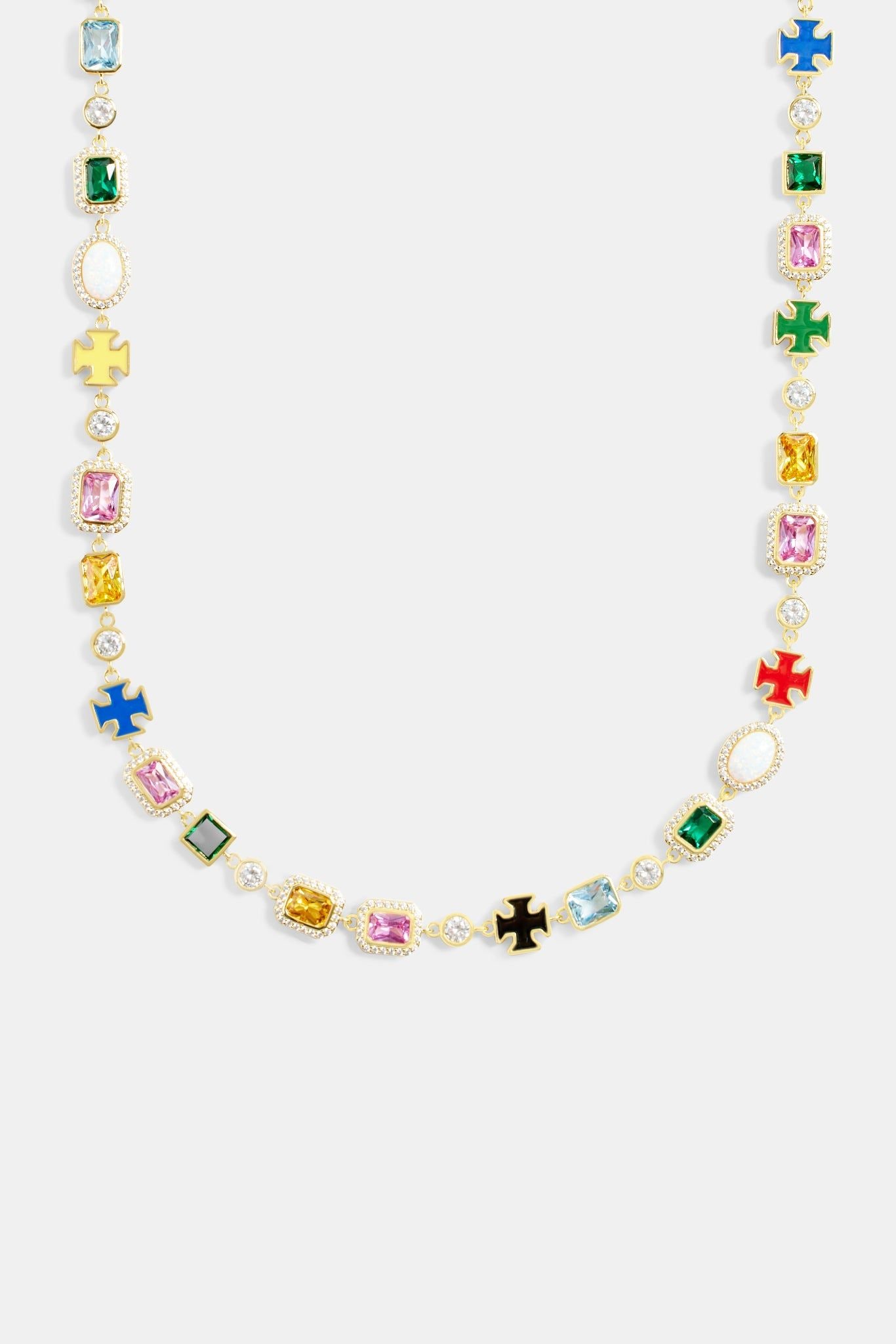 Cernucci Multi Gemstone Motif Necklace - Gold - 10mm image 2