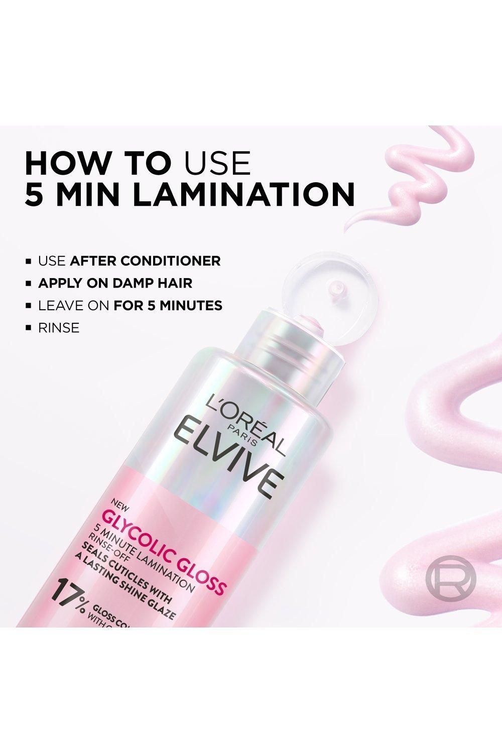 L'Oréal Paris Elvive Glycolic Gloss Rinse-Off 5 minute Lamination Treatment for Dull Porous Hair Multi image 5