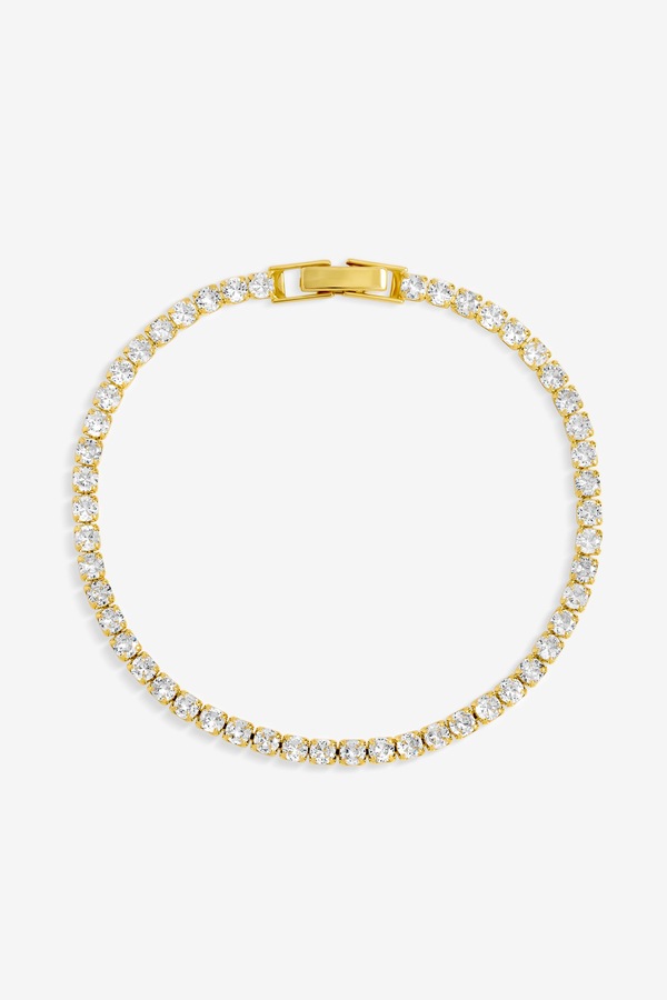 Jon Richard Gold Plated and Cubic Zirconia Round Tennis Bracelet