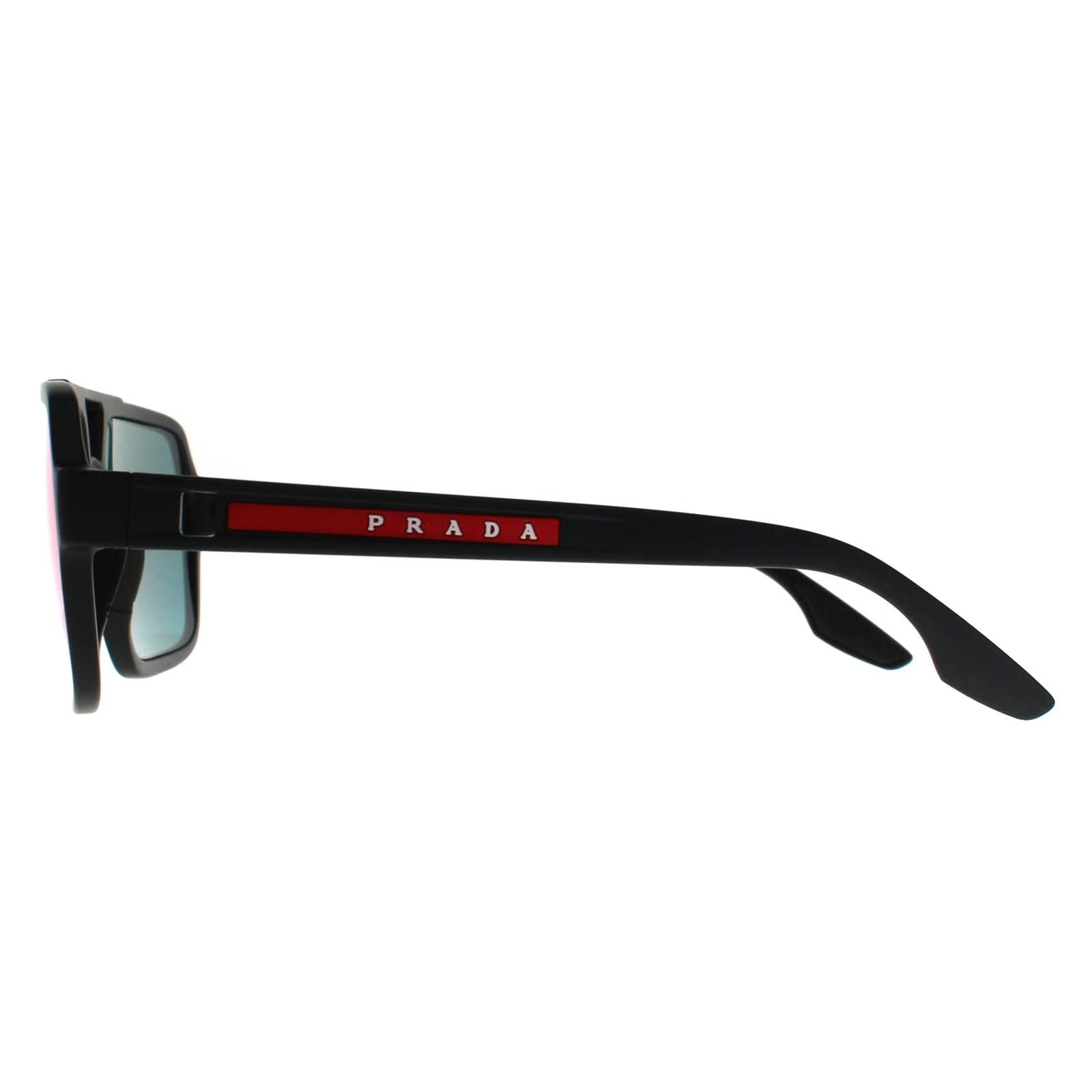 Prada Sport Square Black Rubber Dark Grey Mirror Blue Red PS 01XS image 3